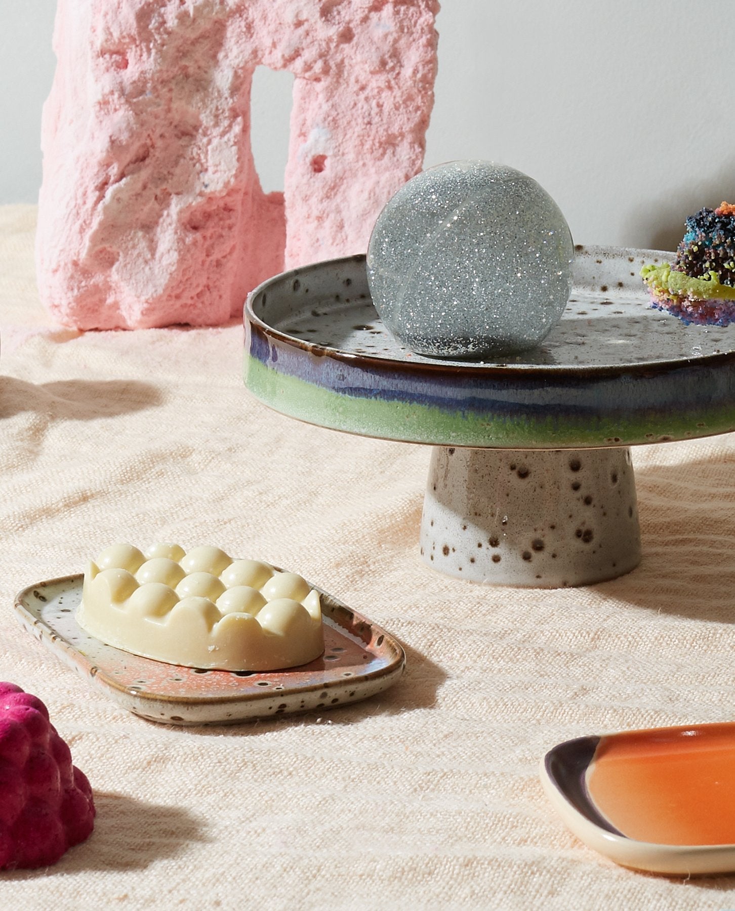 HK Living | 70's servies schaaltjes atlas set van 2
