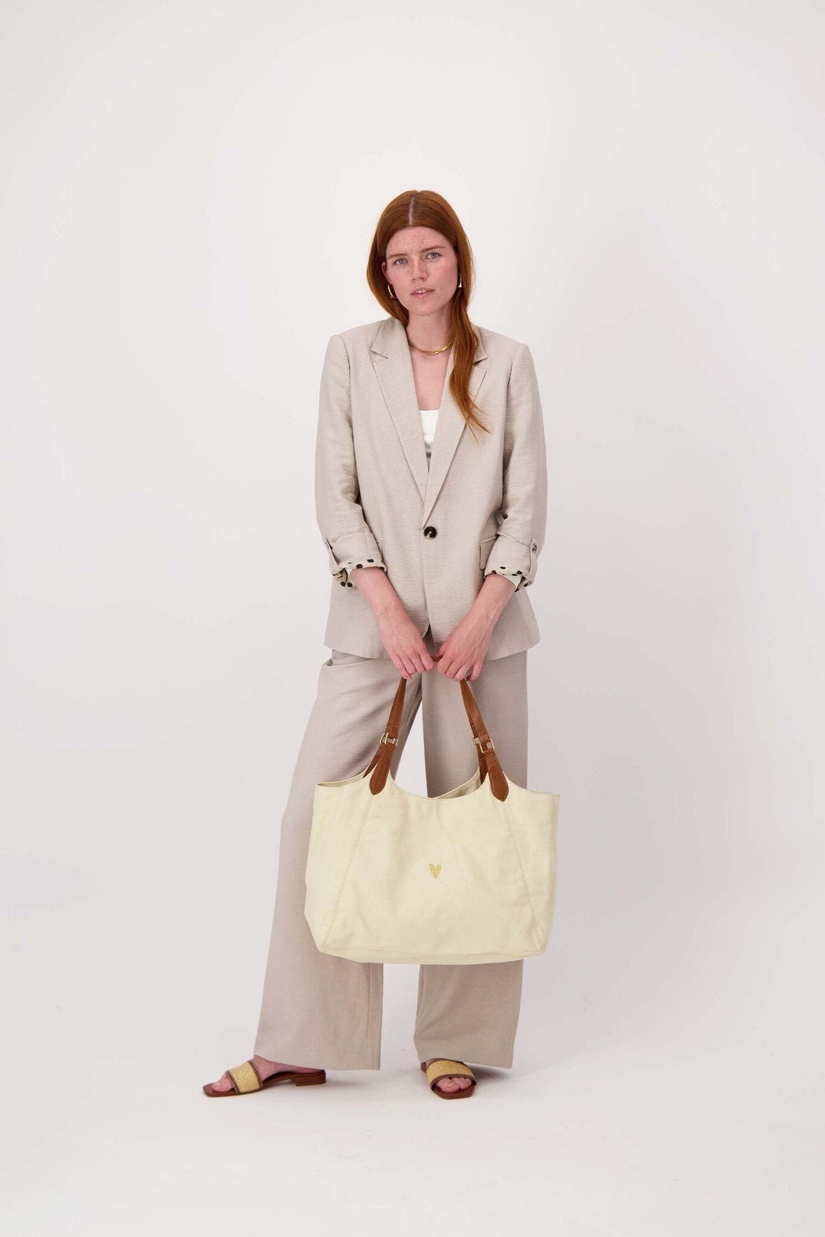 Zusss | Love tote bag met leren details kit