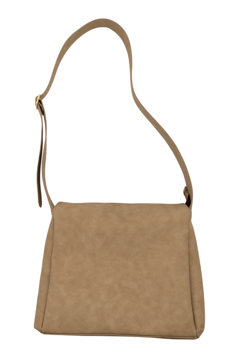 Zusss | Schoudertas met brede band taupe