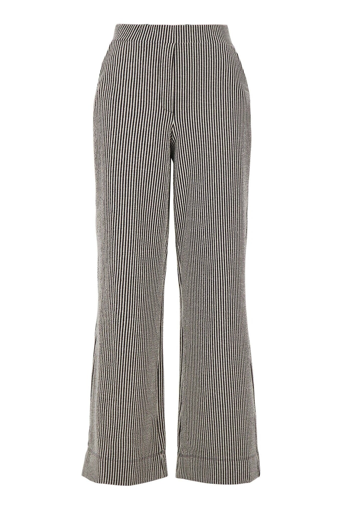 Zusss | Gestreepte broek met structuur