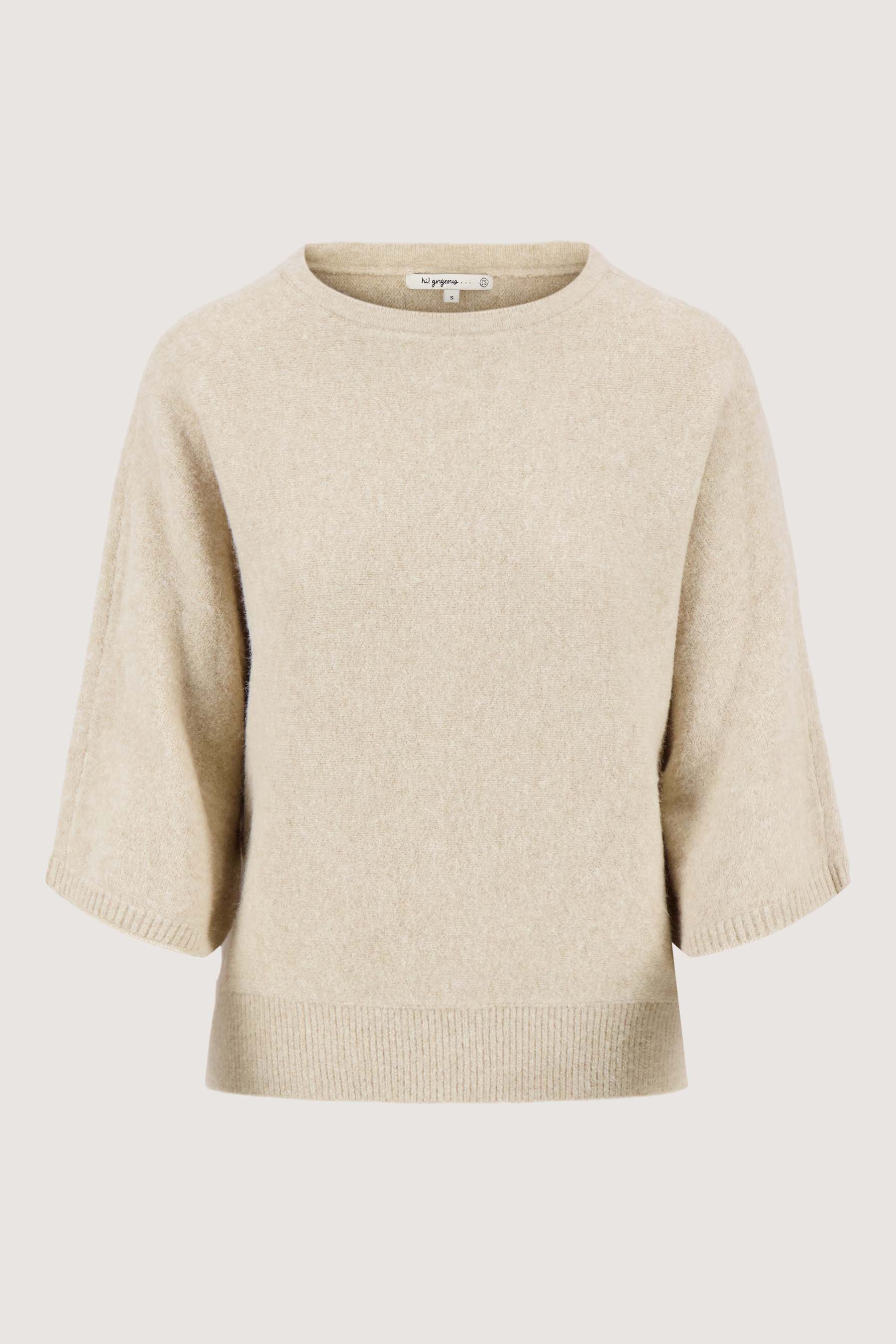 Zusss | Bootnek sweater met 3/4 mouwen grijs