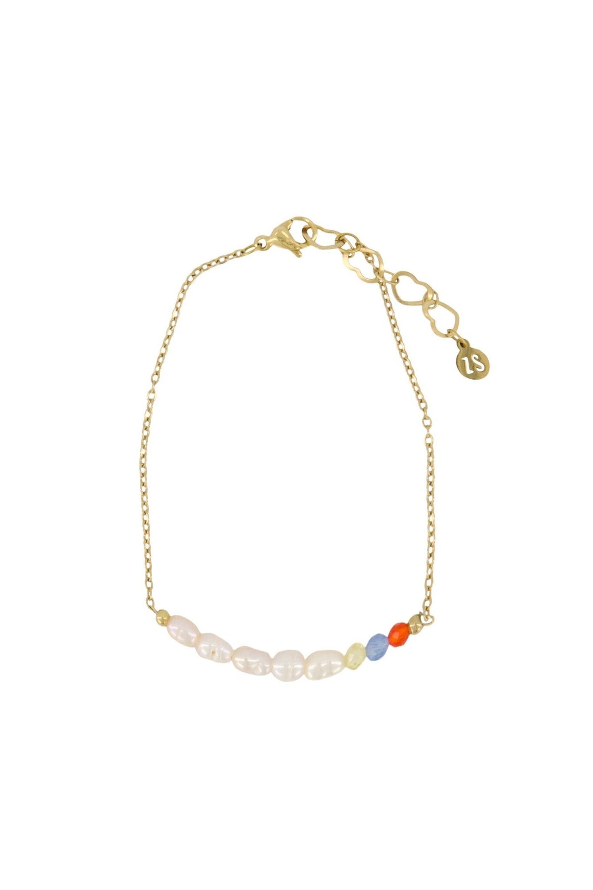 Zusss | Armband met parels off-white