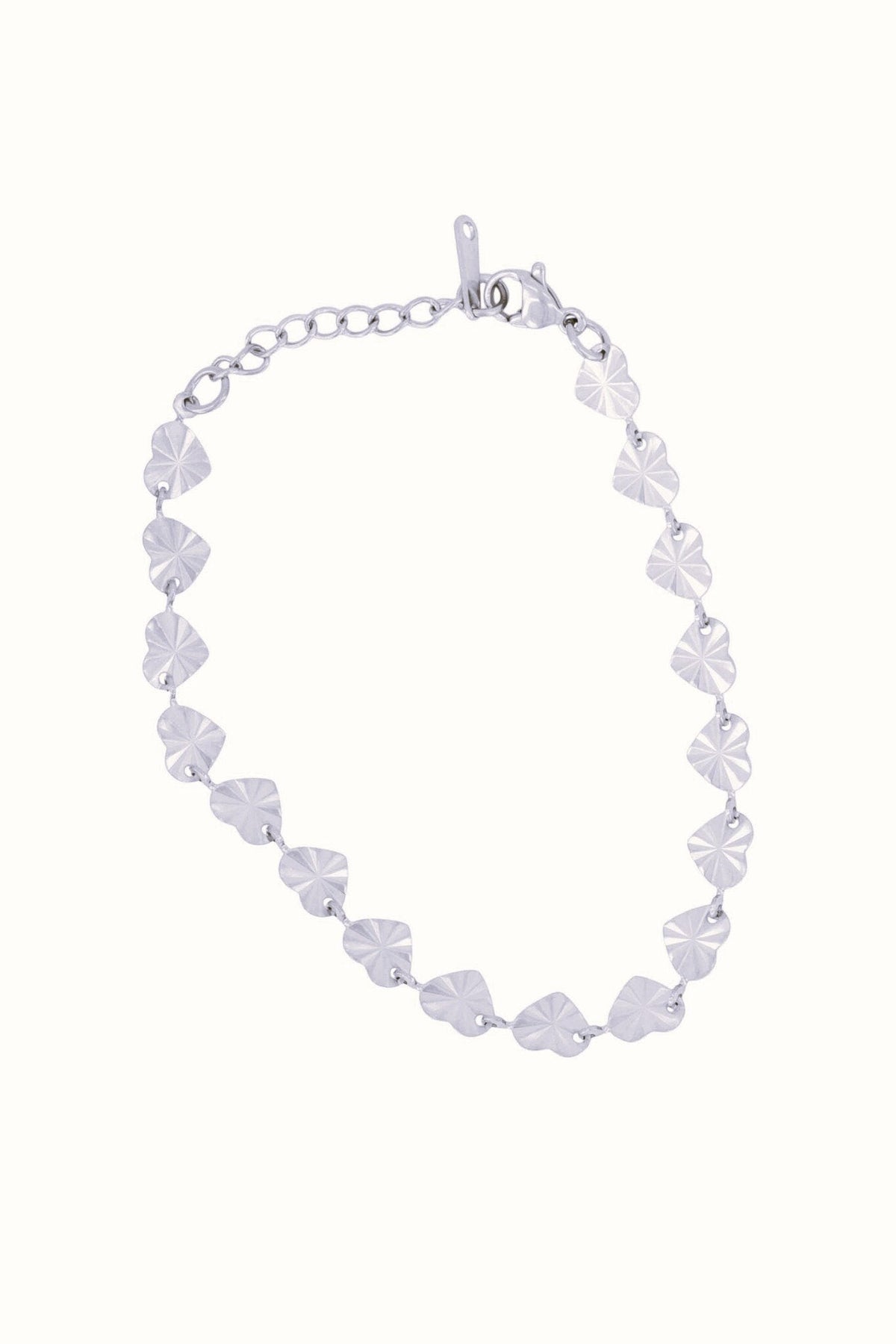 Zusss | Armband met structuur hartjes zilver
