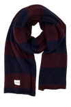 Zusss | Gestreepte sjaal donkerblauw bordeaux