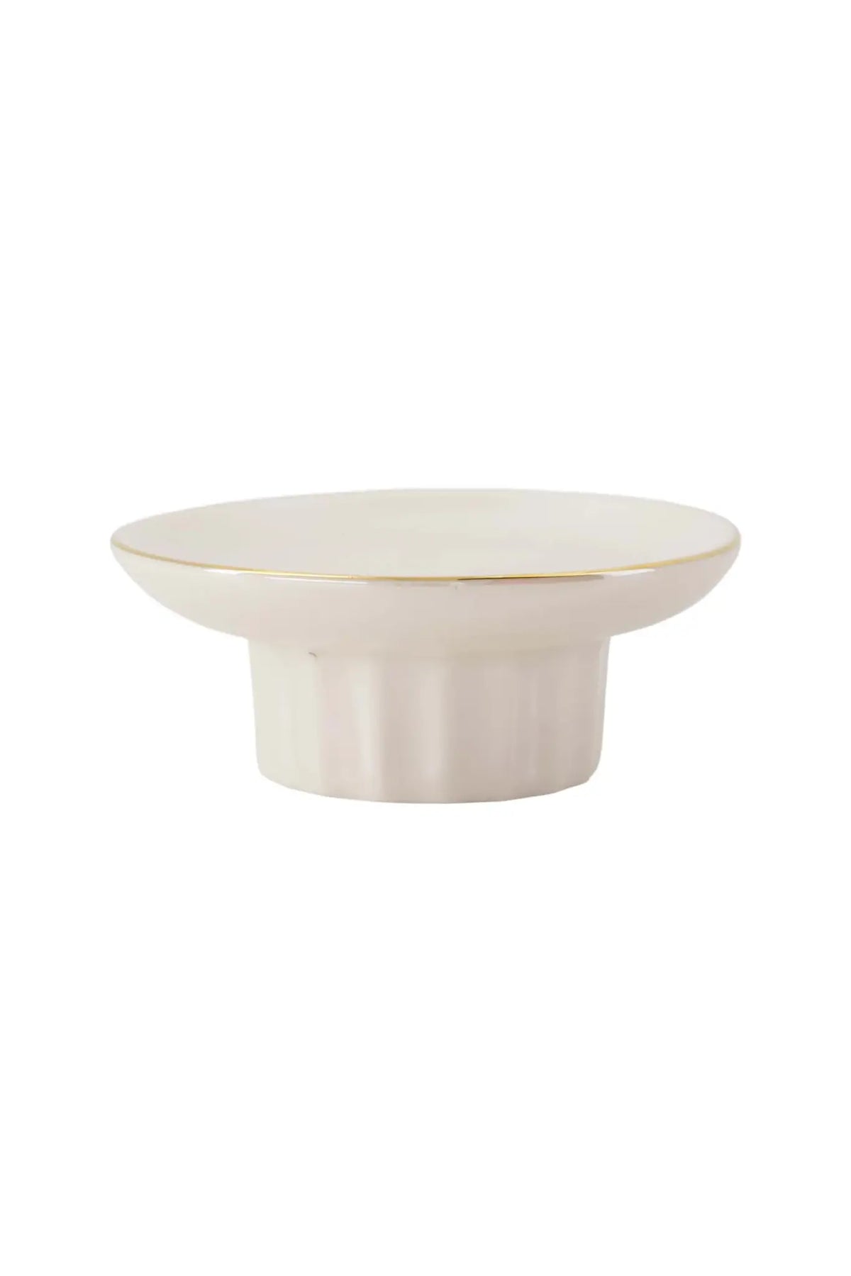 Zusss | Schaaltje keramiek parelmoer ribbel golden days wit goud