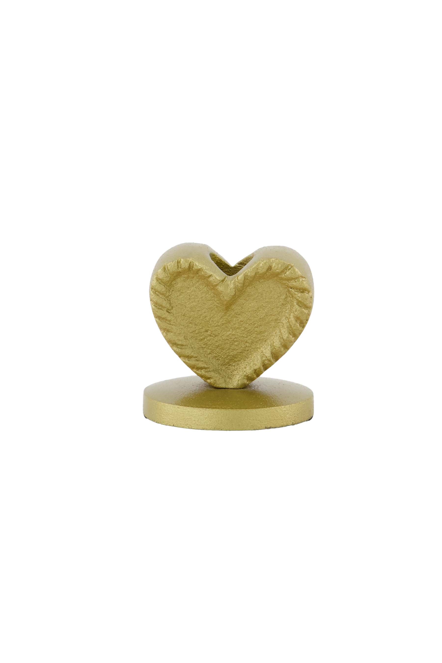Zusss | Candle holder metal heart shape gold