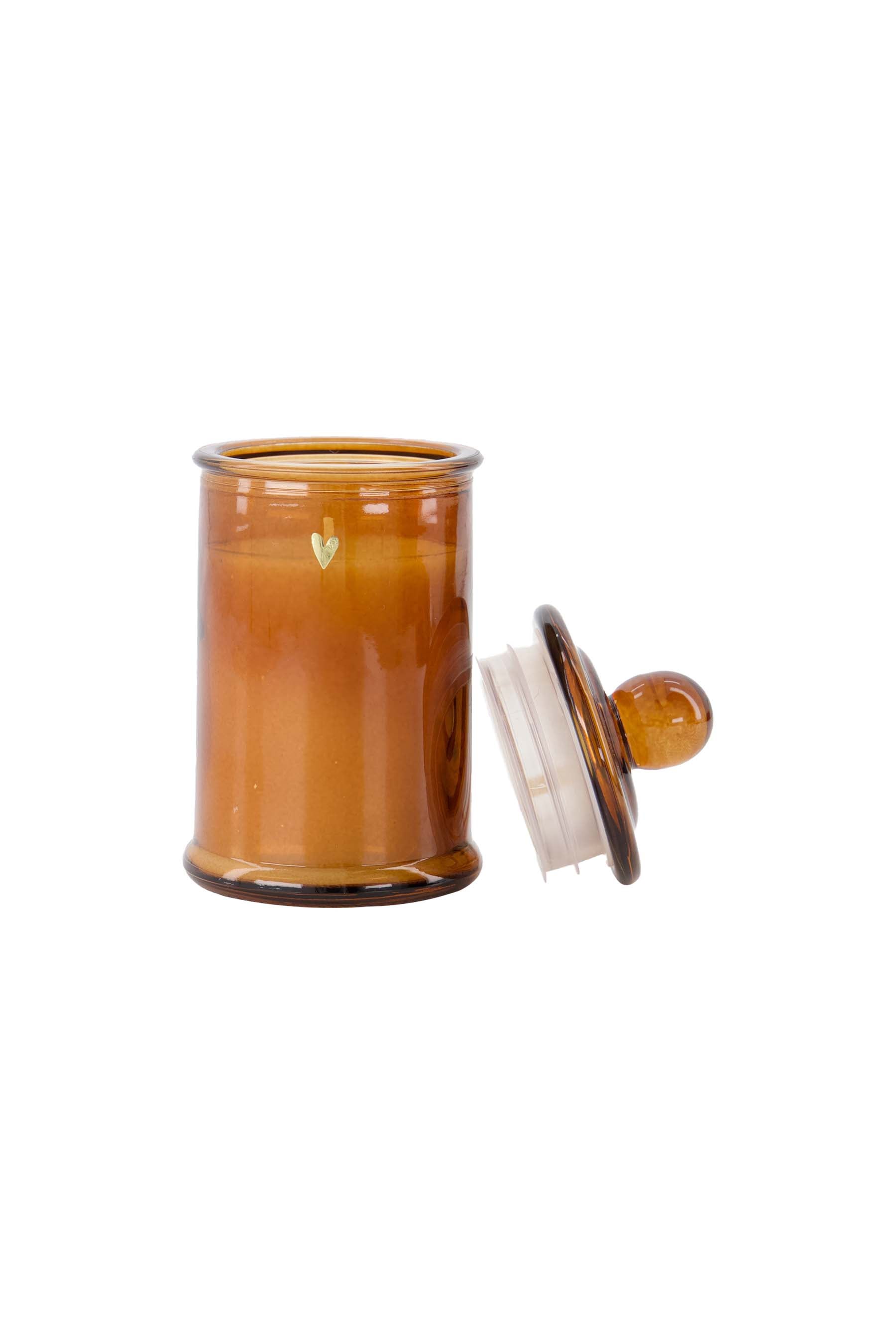 Zusss | Scented candle glass with lid heart camel