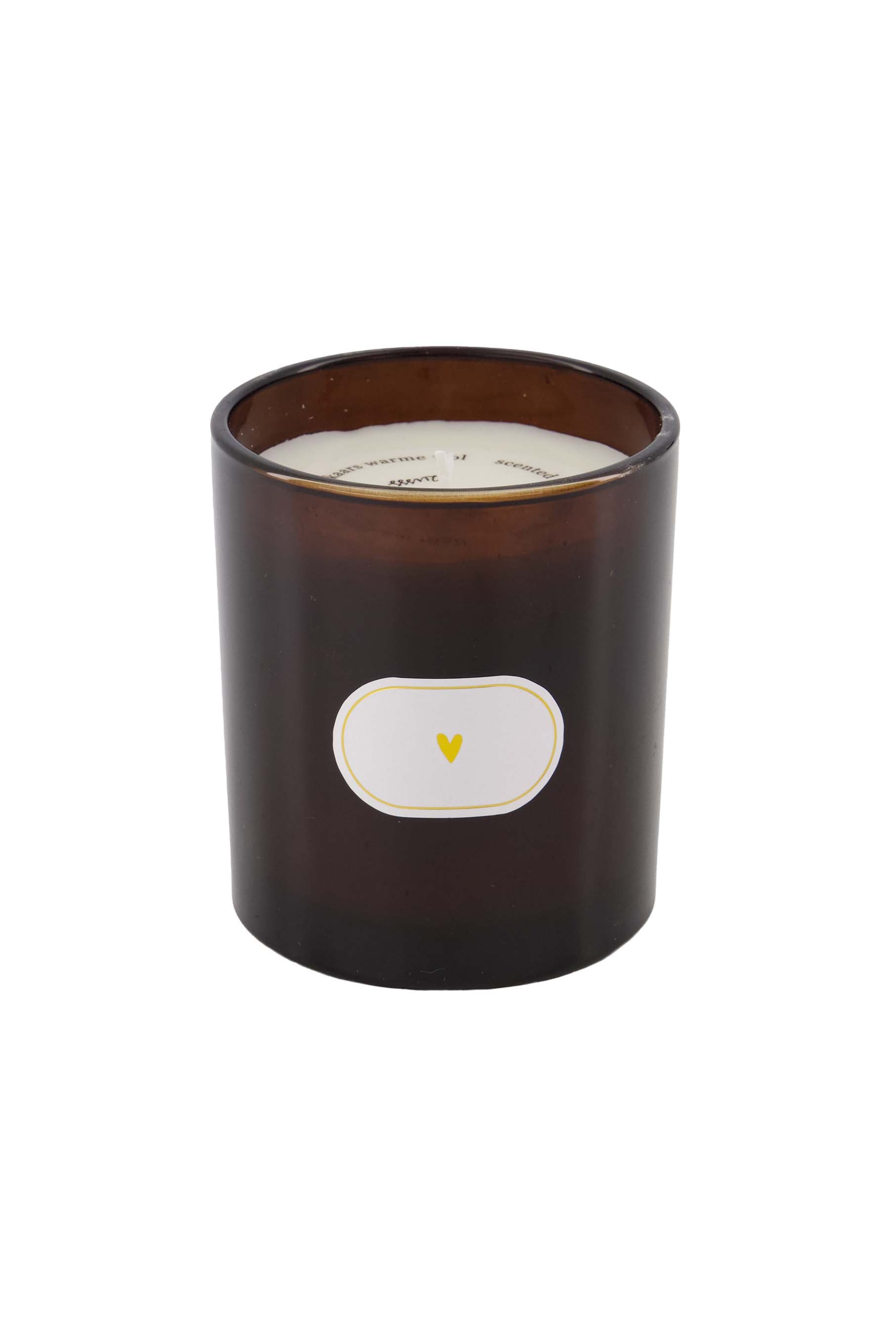 Zusss | Scented candle glass heart brown