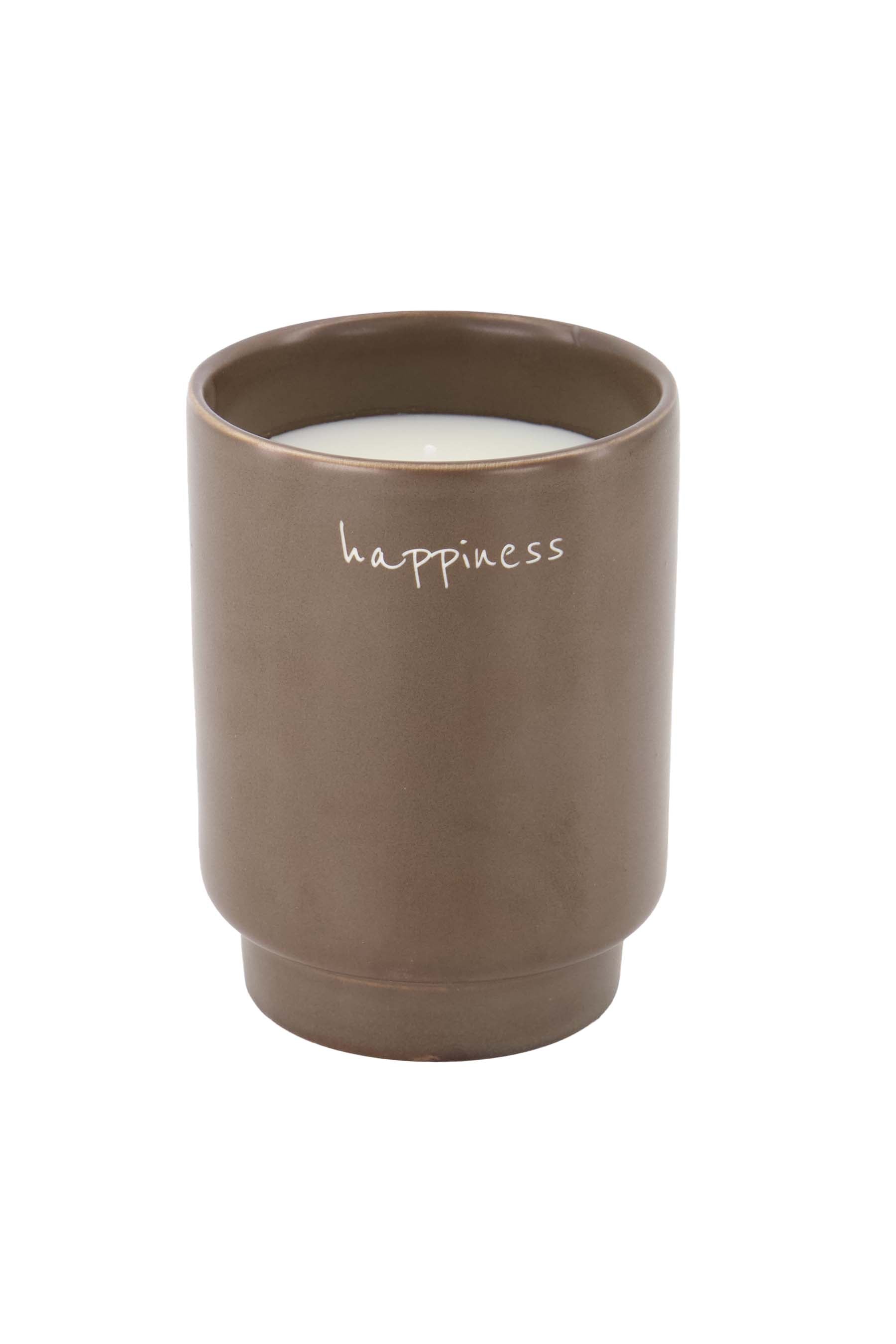 Zusss | Scented candle ceramic happiness dark brown