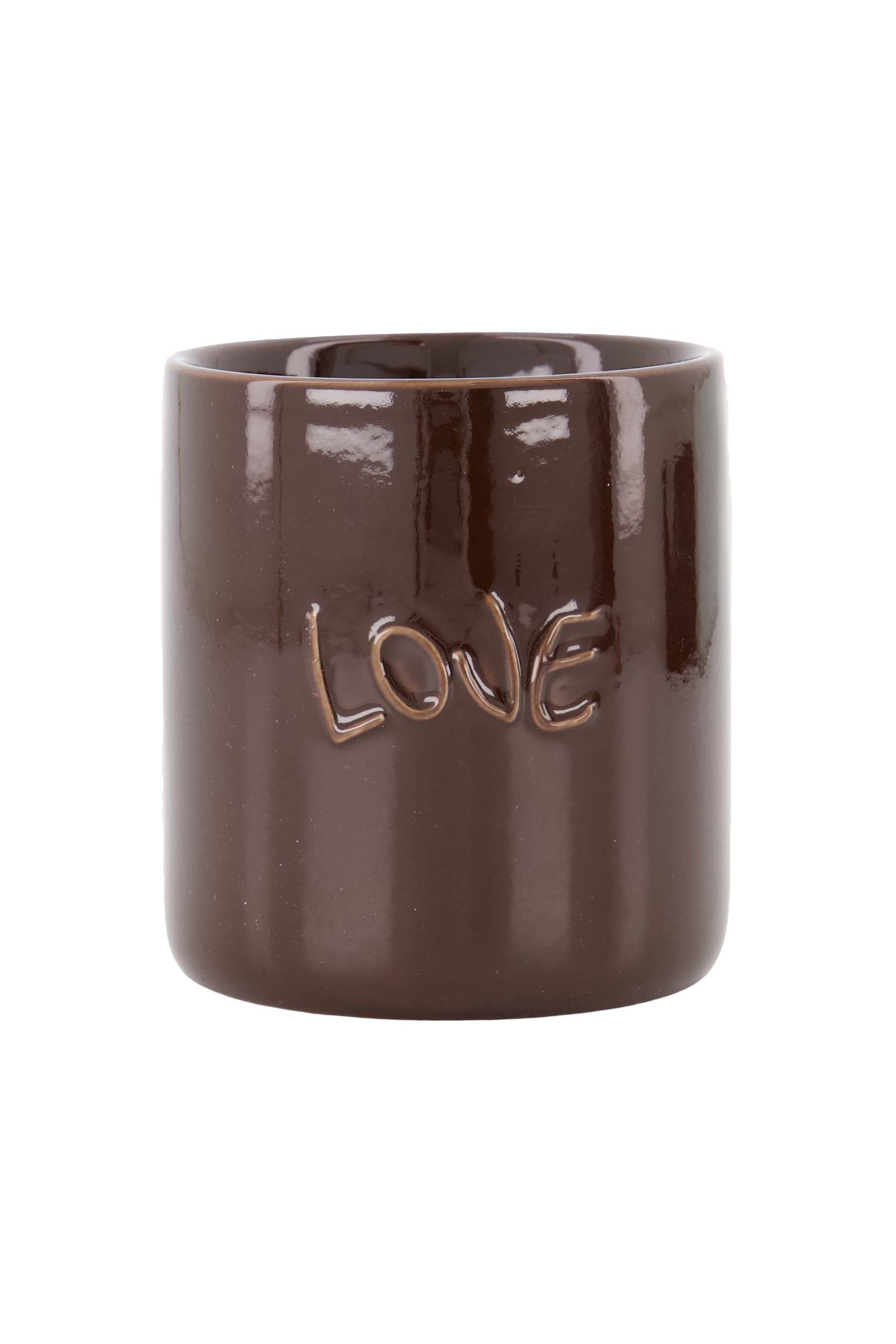Zusss | Scented candle ceramic in box love dark brown