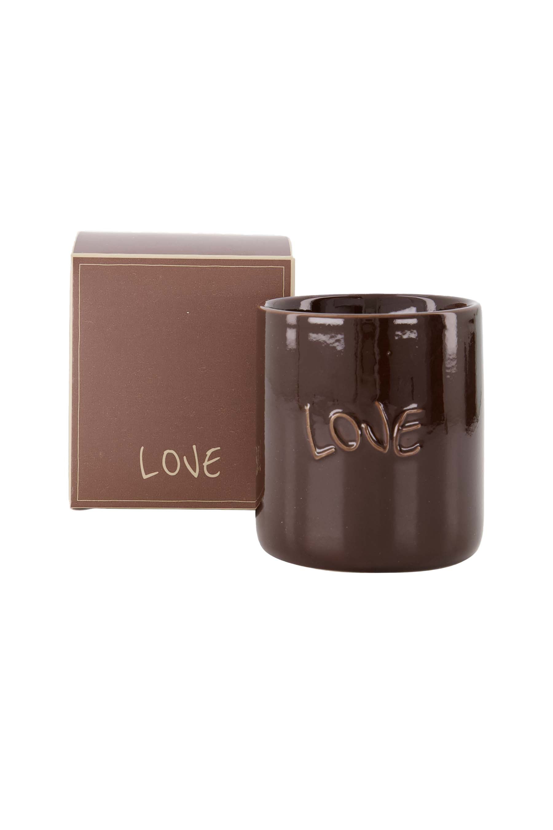Zusss | Scented candle ceramic in box love dark brown