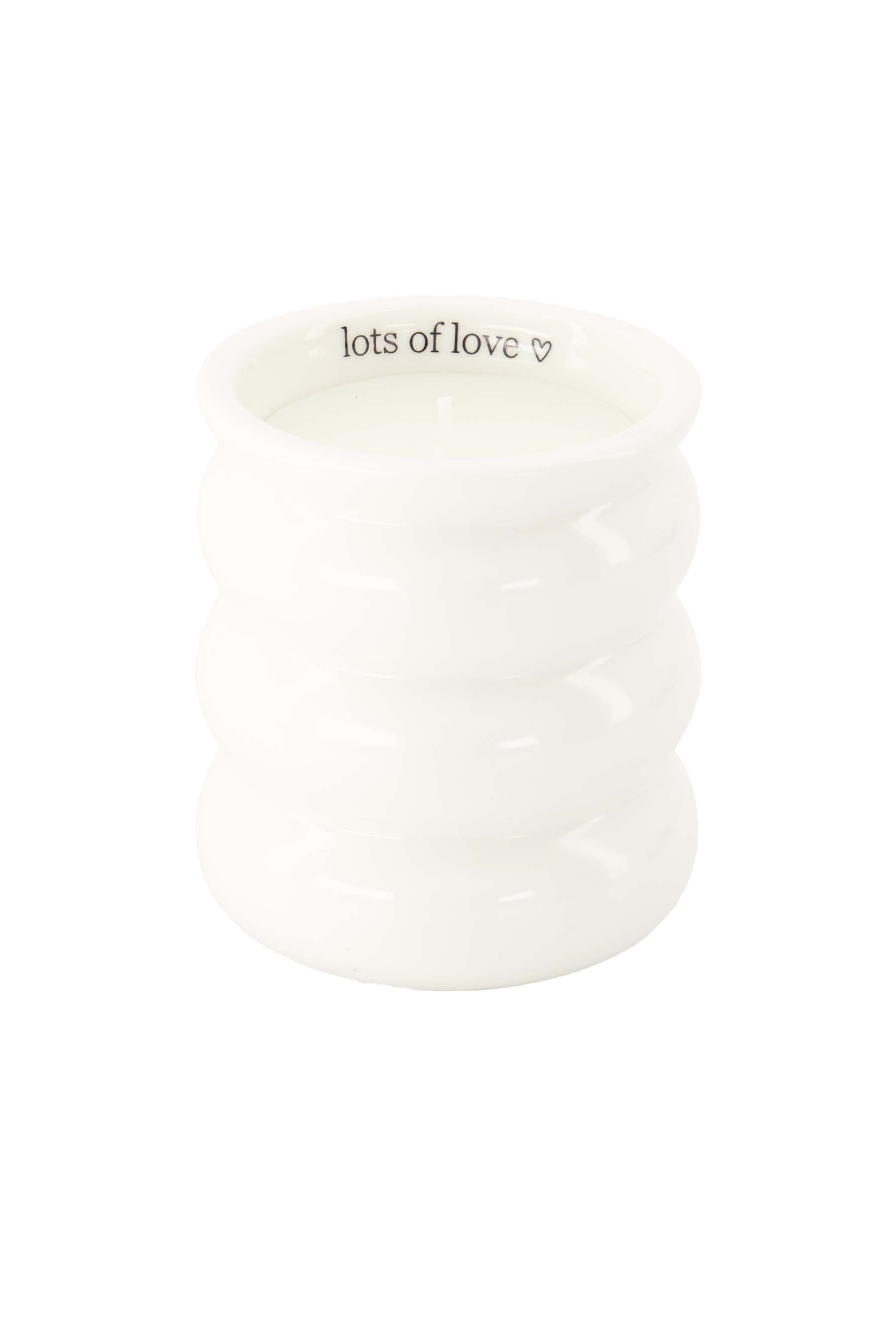 Zusss | Scented candle ribbed lots of love white