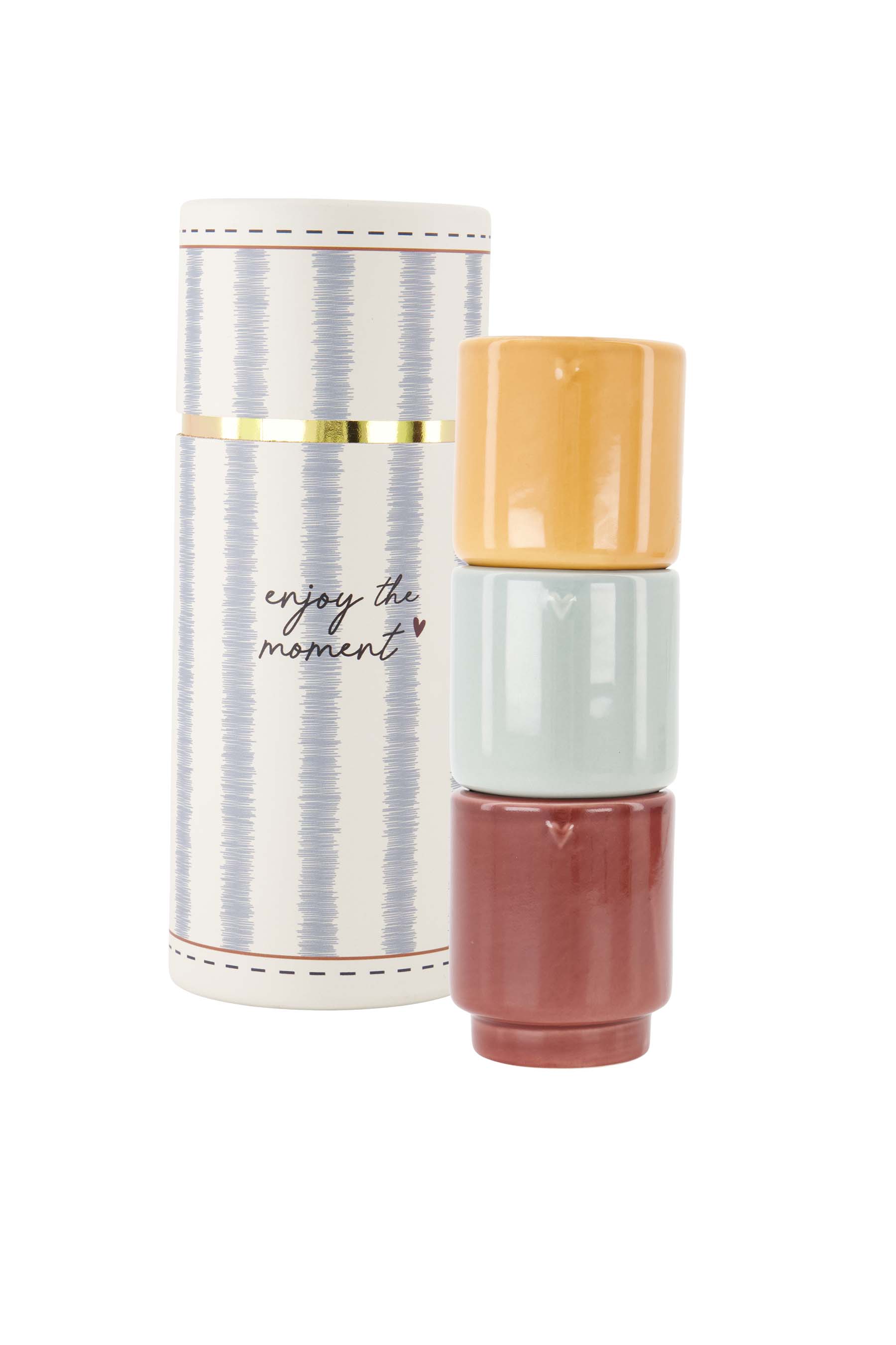 Zusss | Set of 3 scented candles in tube enjoy multicolor