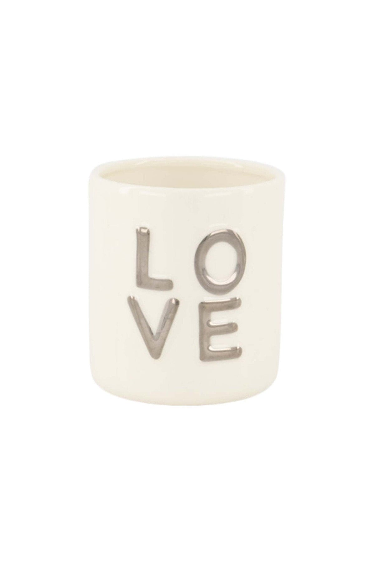 Zusss | Geurkaars keramiek love wit/zilver
