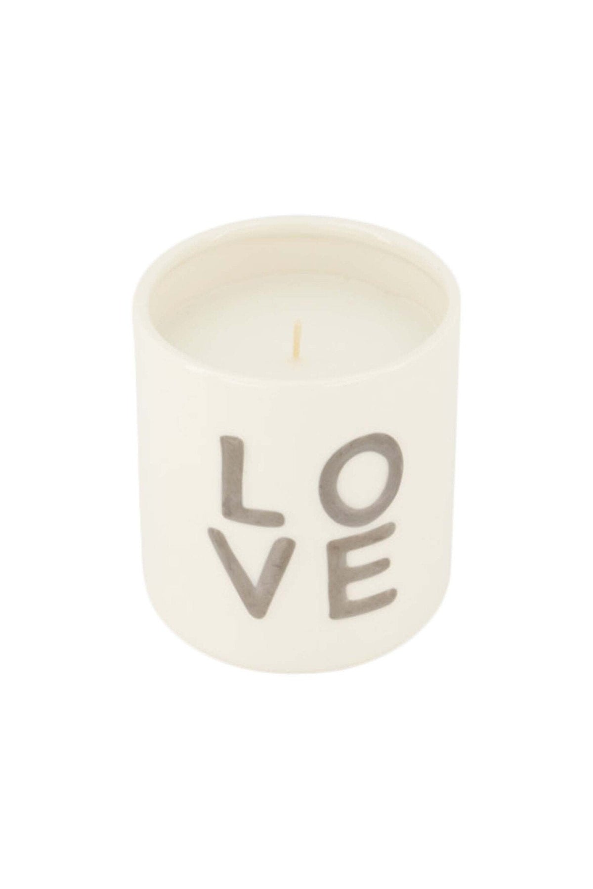 Zusss | Geurkaars keramiek love wit/zilver