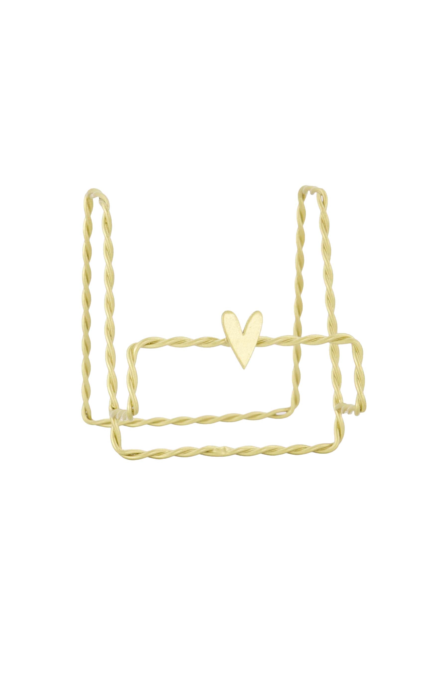 Zusss | Card stand metal heart gold
