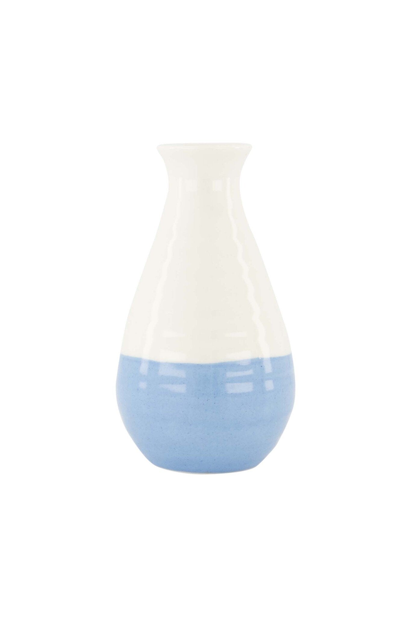 Zusss | Vaasje keramiek smal wit/blauw