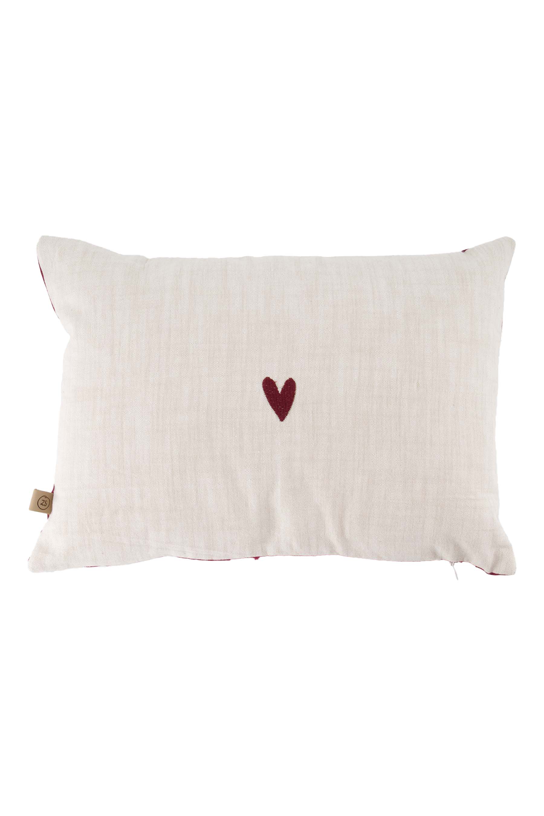 Zusss | Cushion dream team 35x25cm dark red / peper and salt