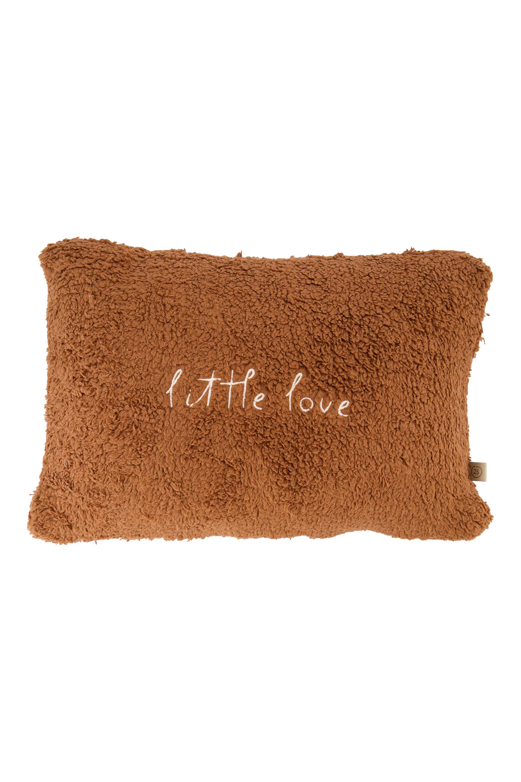 Zusss | Cushion teddy little love 35x25cm dark brown