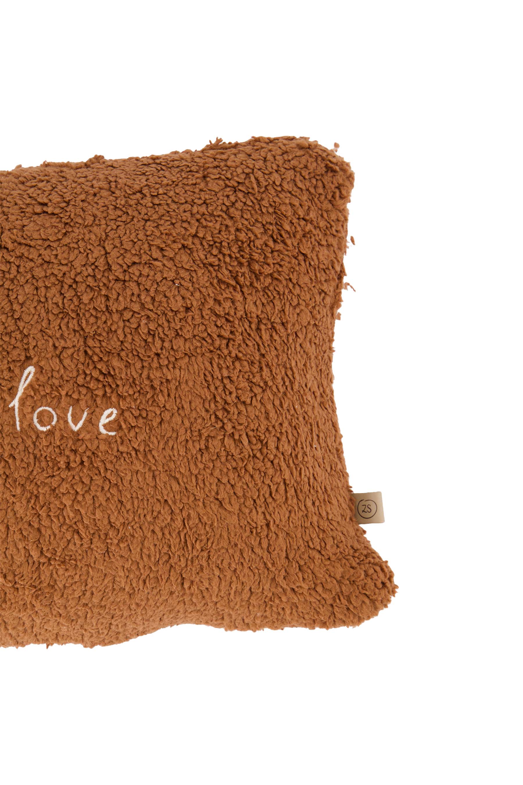 Zusss | Cushion teddy little love 35x25cm dark brown