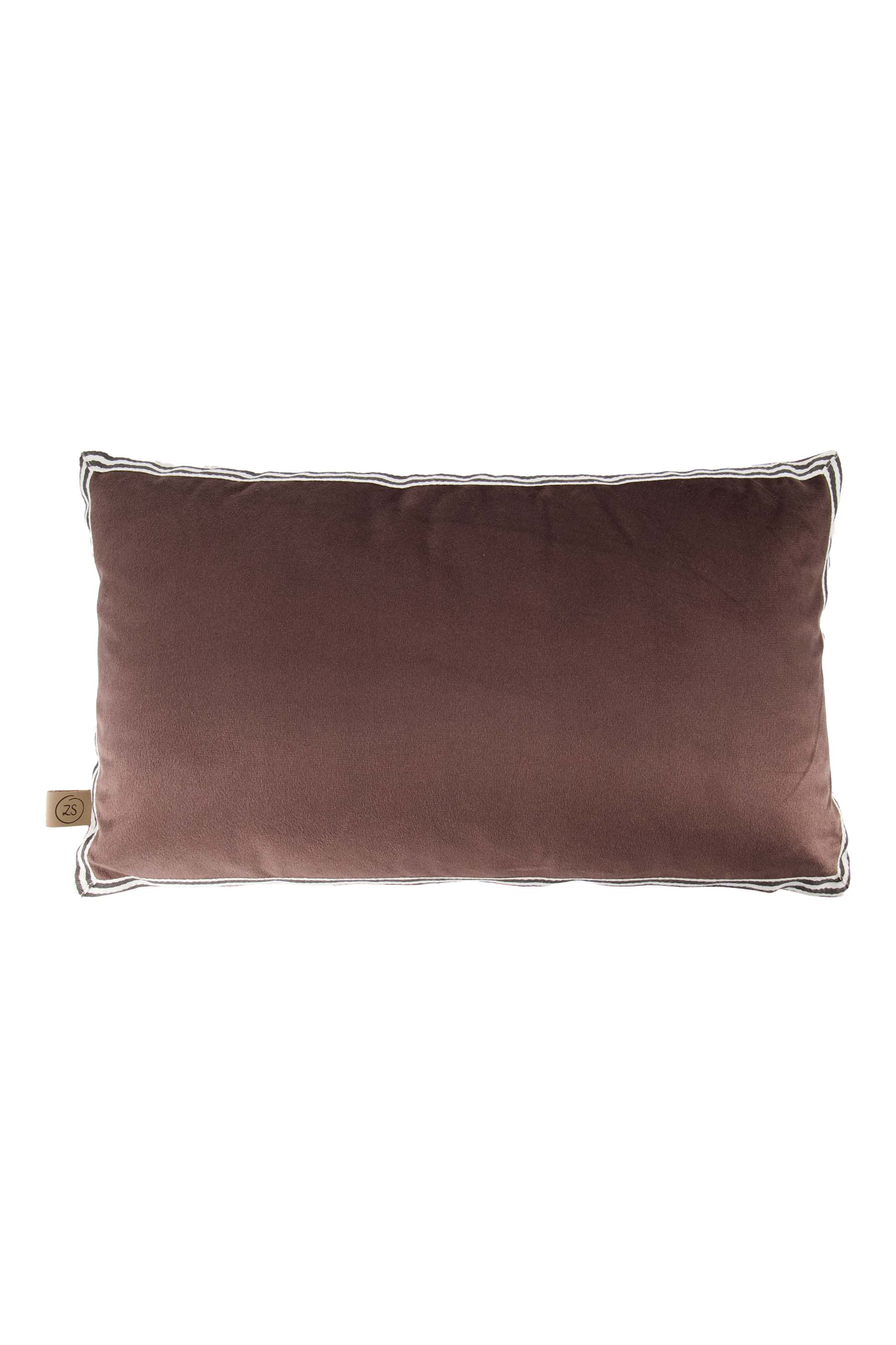 Zusss | Cushion velvet heart 30x50cm dark brown