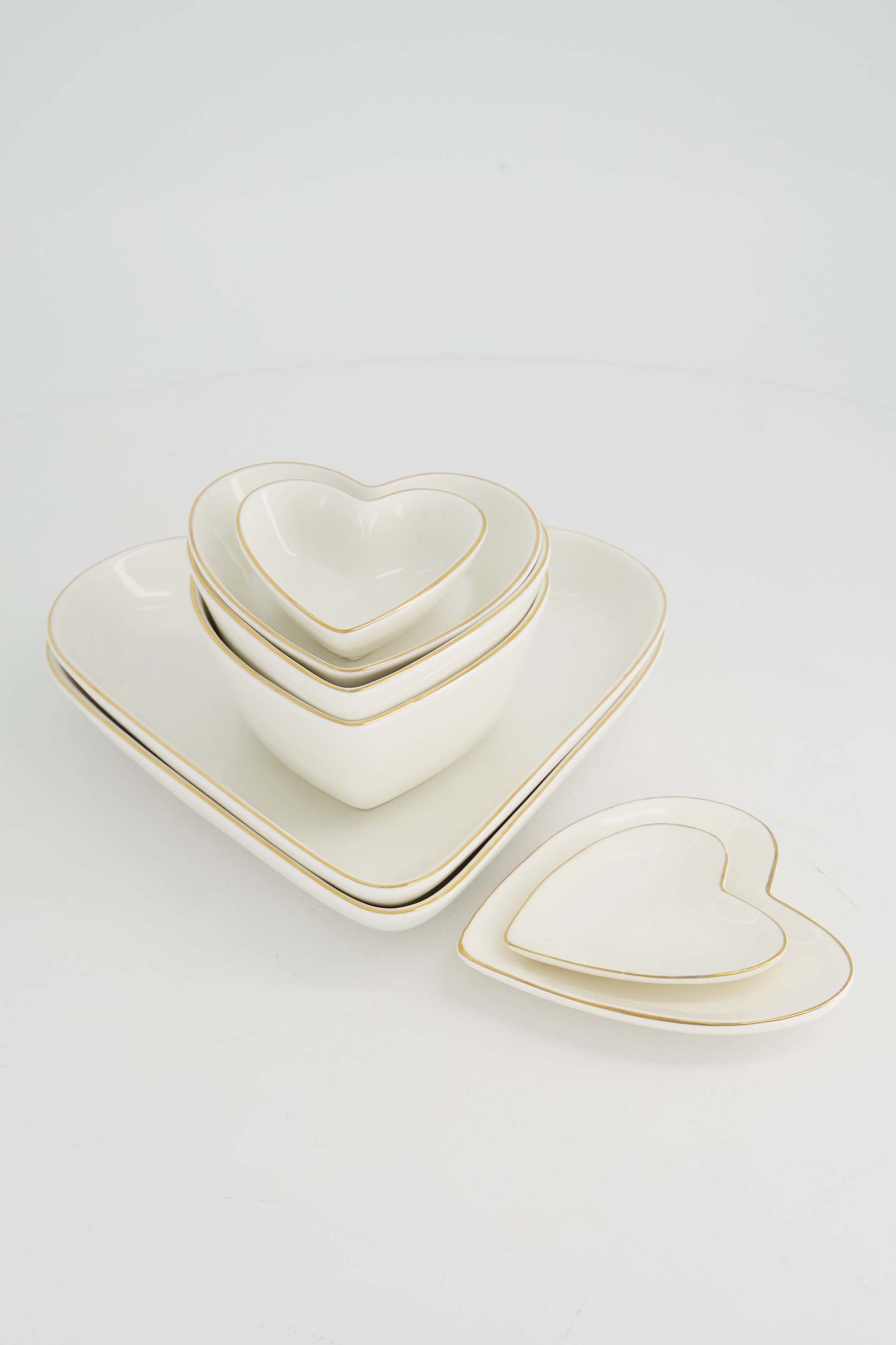 Zusss | Serving bowl heart shape white white