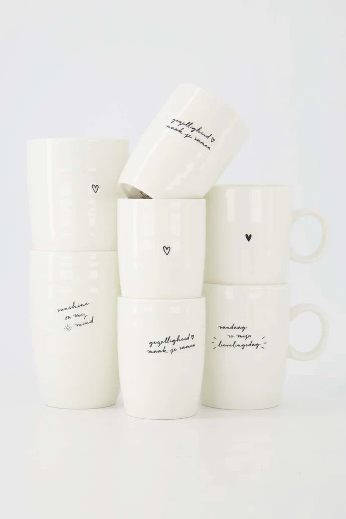 Zusss | Koffiemok gezelligheid wit / zwart