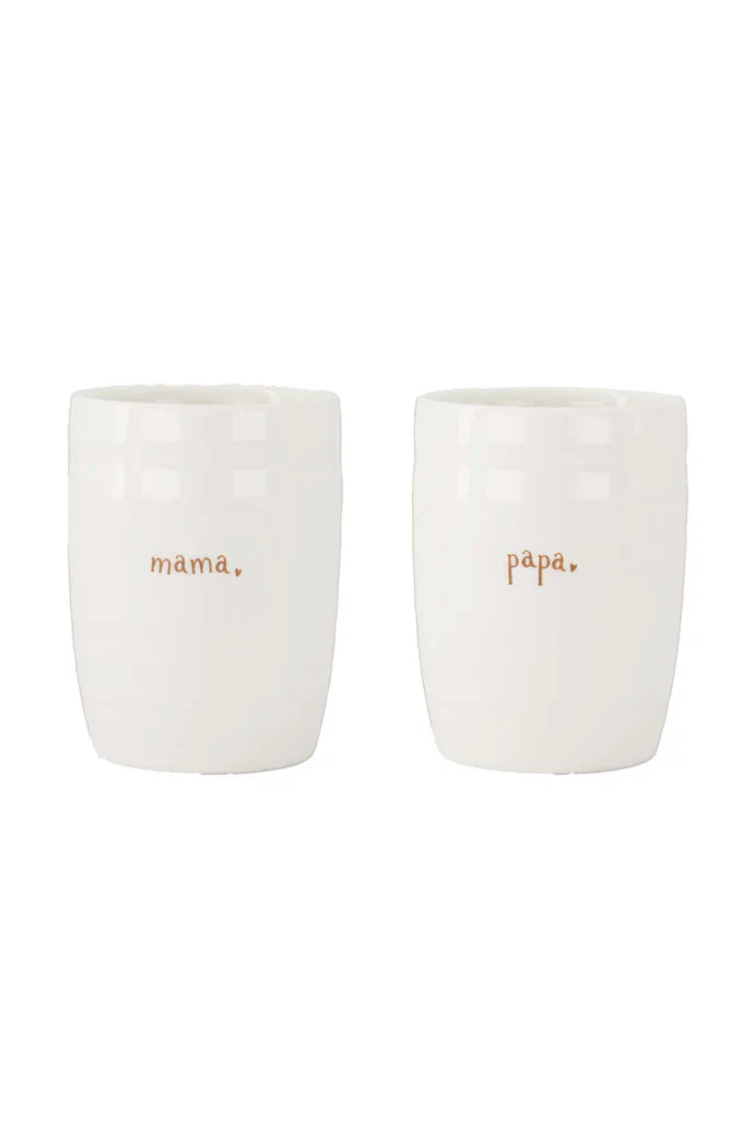 Zusss | Set van 2 mokken mama & papa wit/bruin