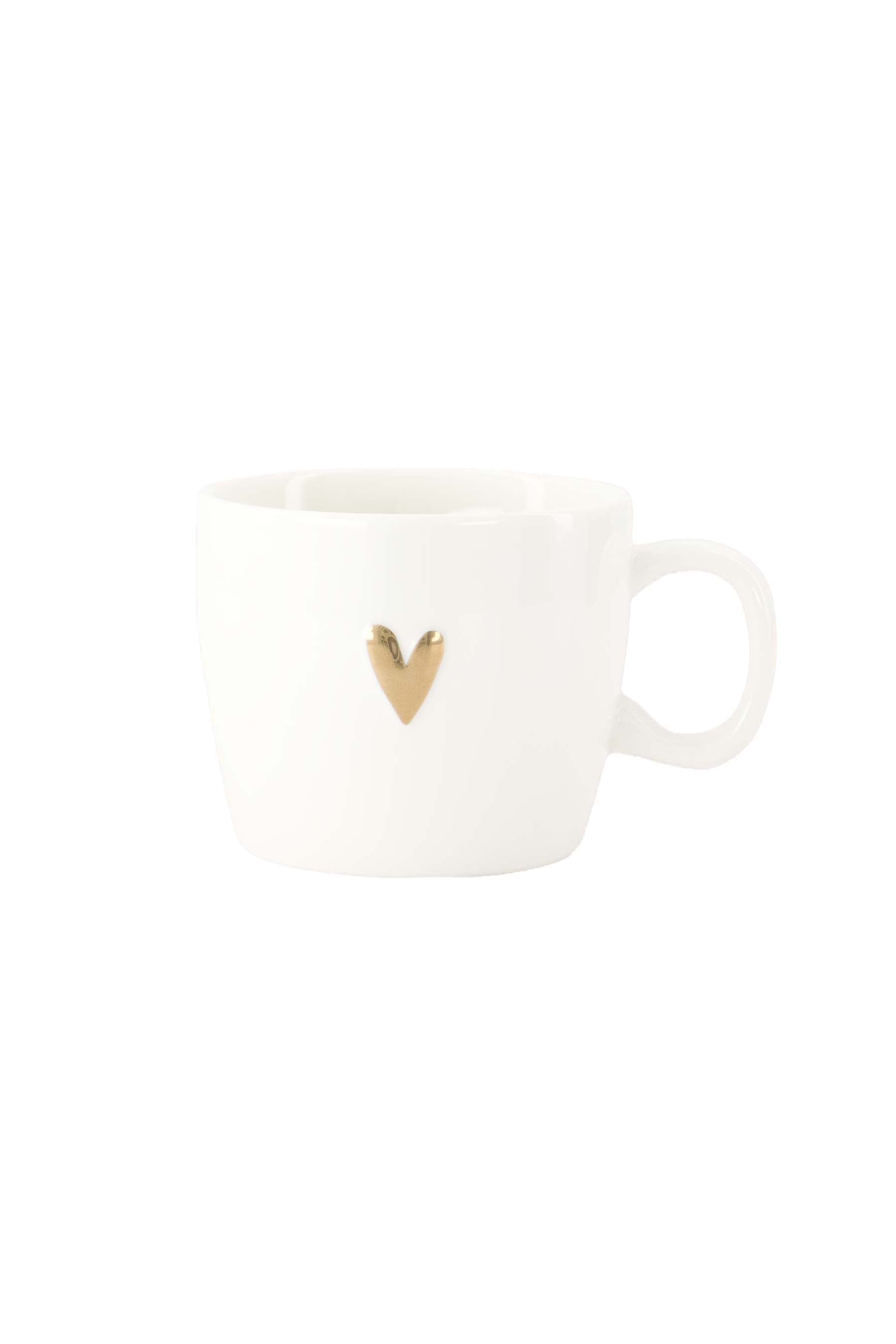 Zusss | Cappuccino mug heart white / gold