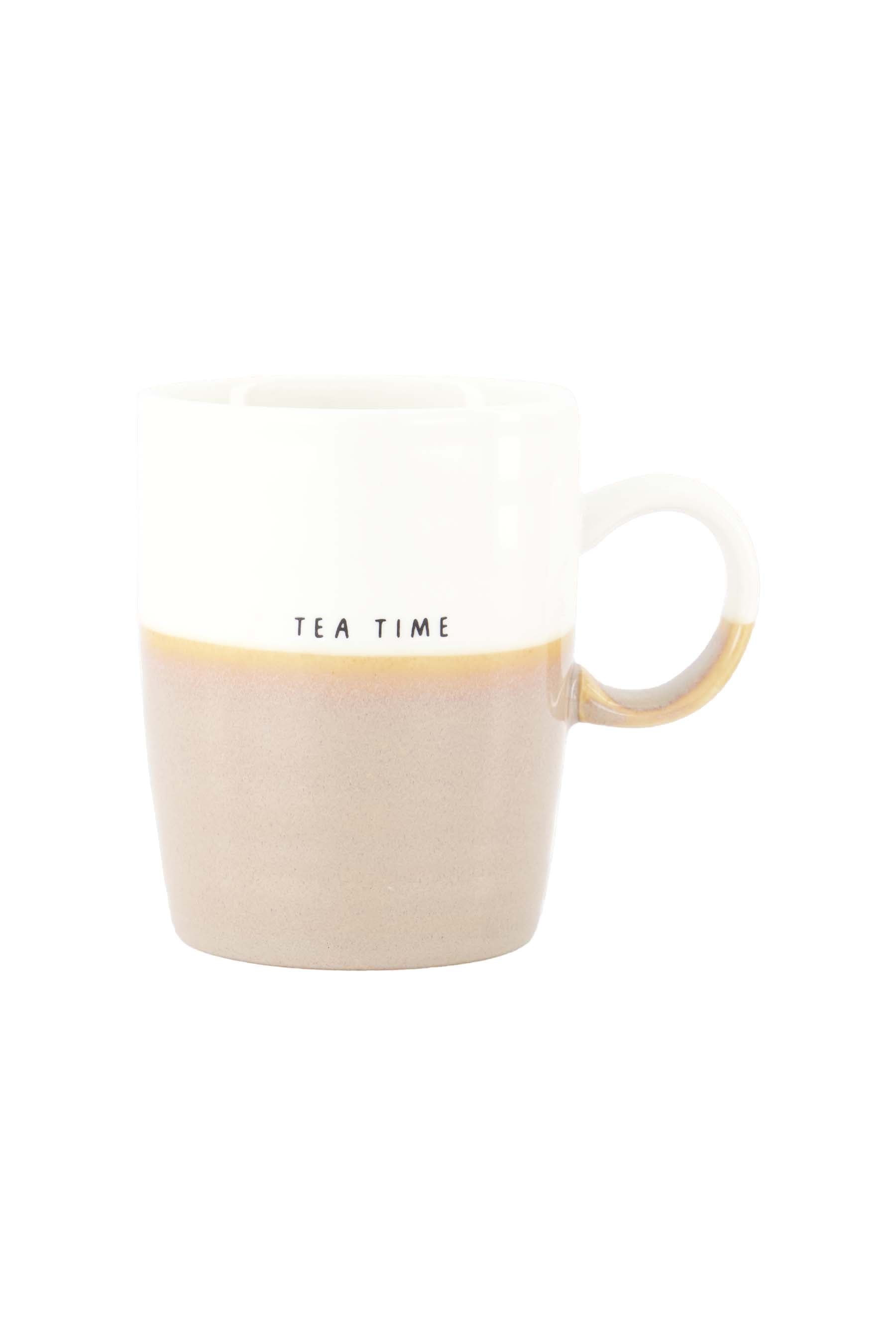Zusss | Tea mug tea time white / dark sand
