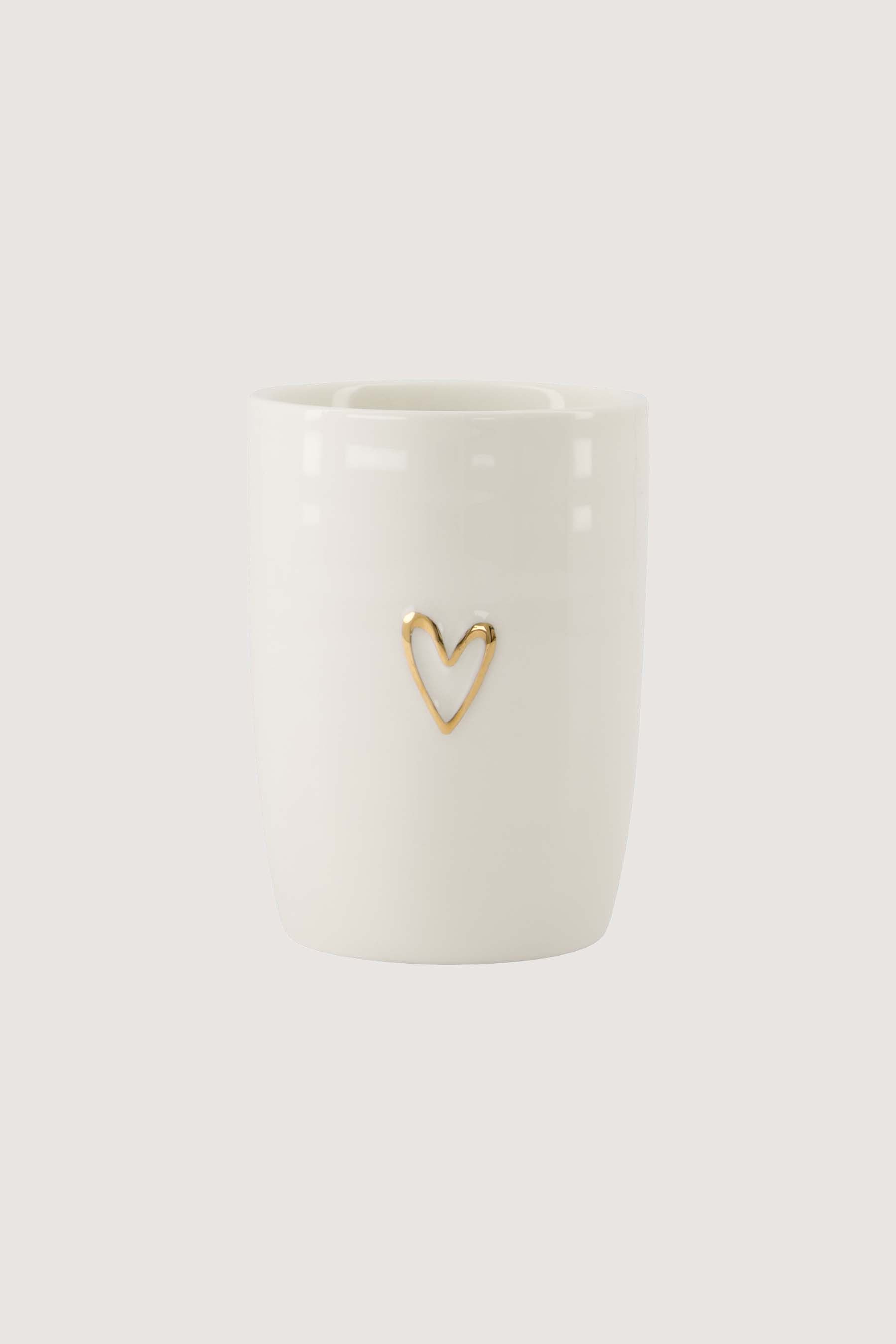 Zusss | Coffee mug line heart white / gold white / gold