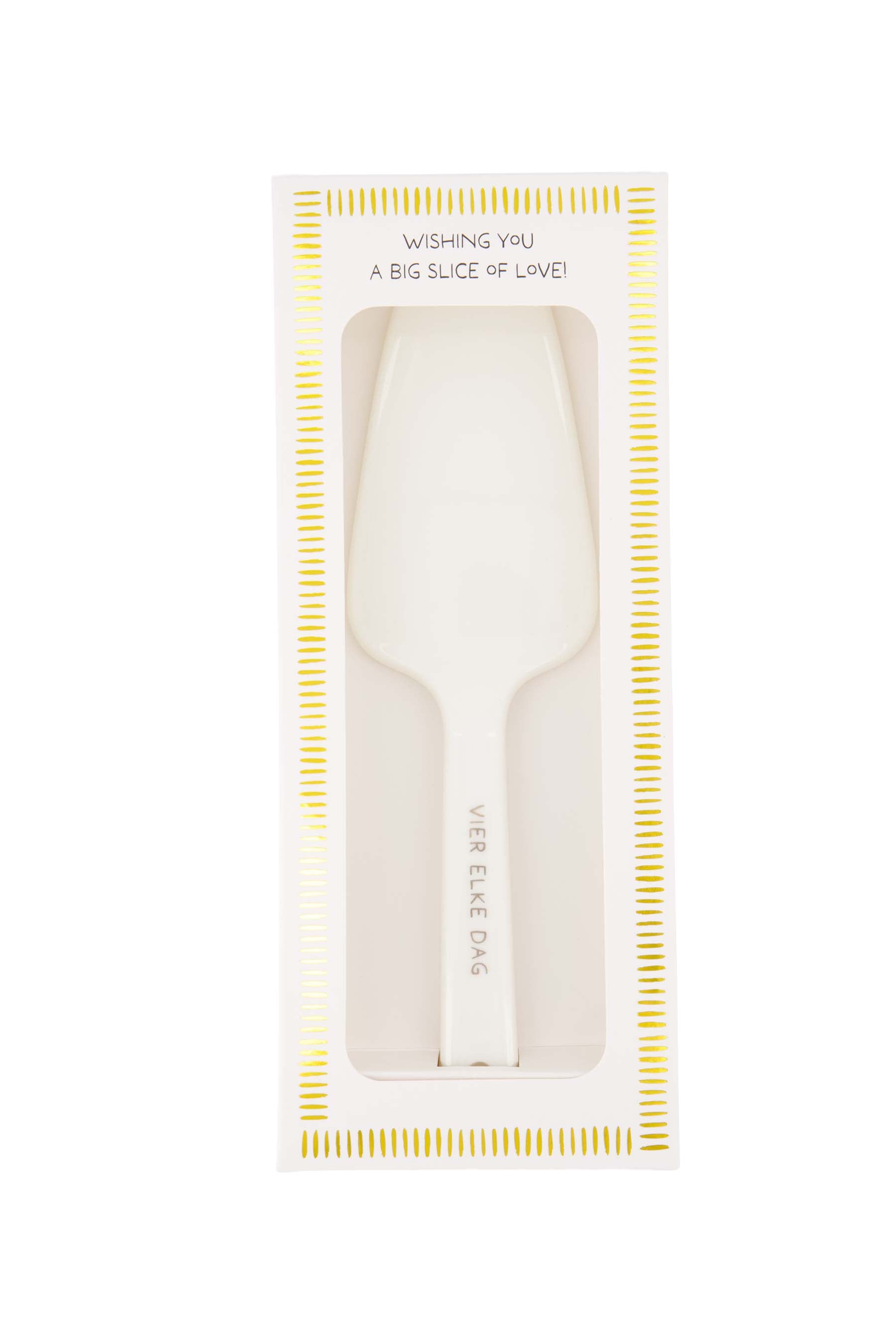 Zusss | Cake server ceramic vier elke dag white / gold
