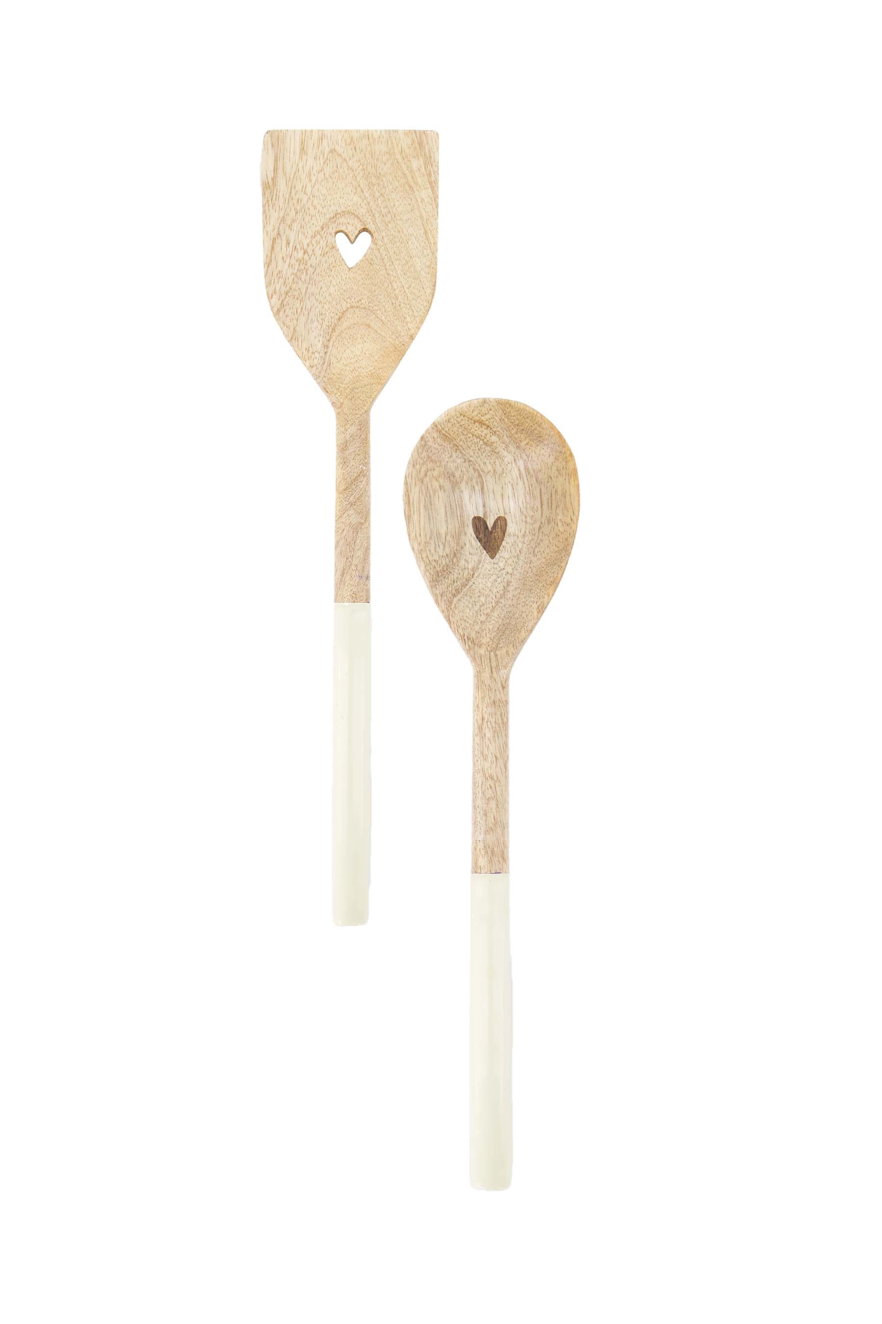 Zusss | Spatula heart naturel / white