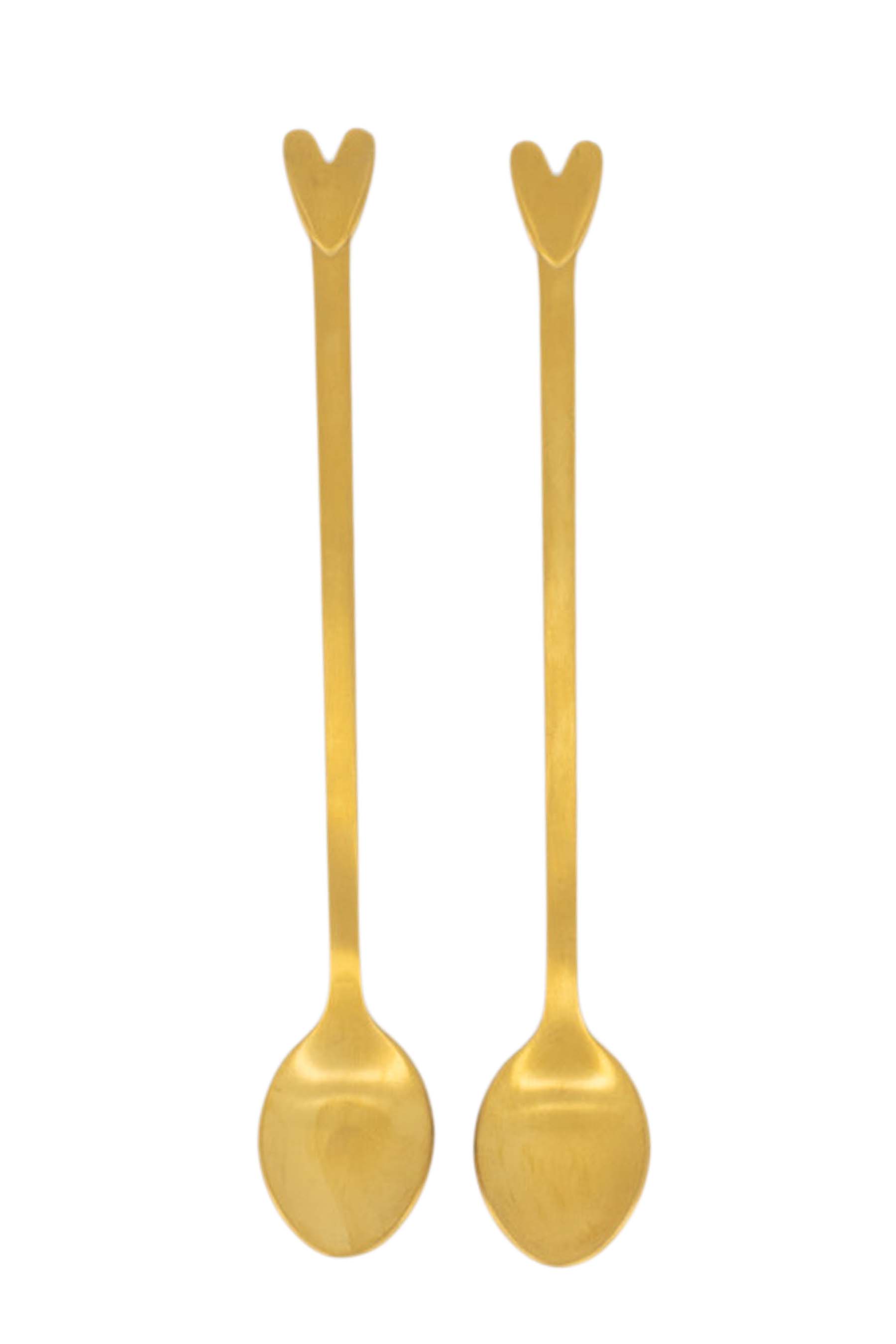 Zusss | Latte spoons heart set of 2 gold