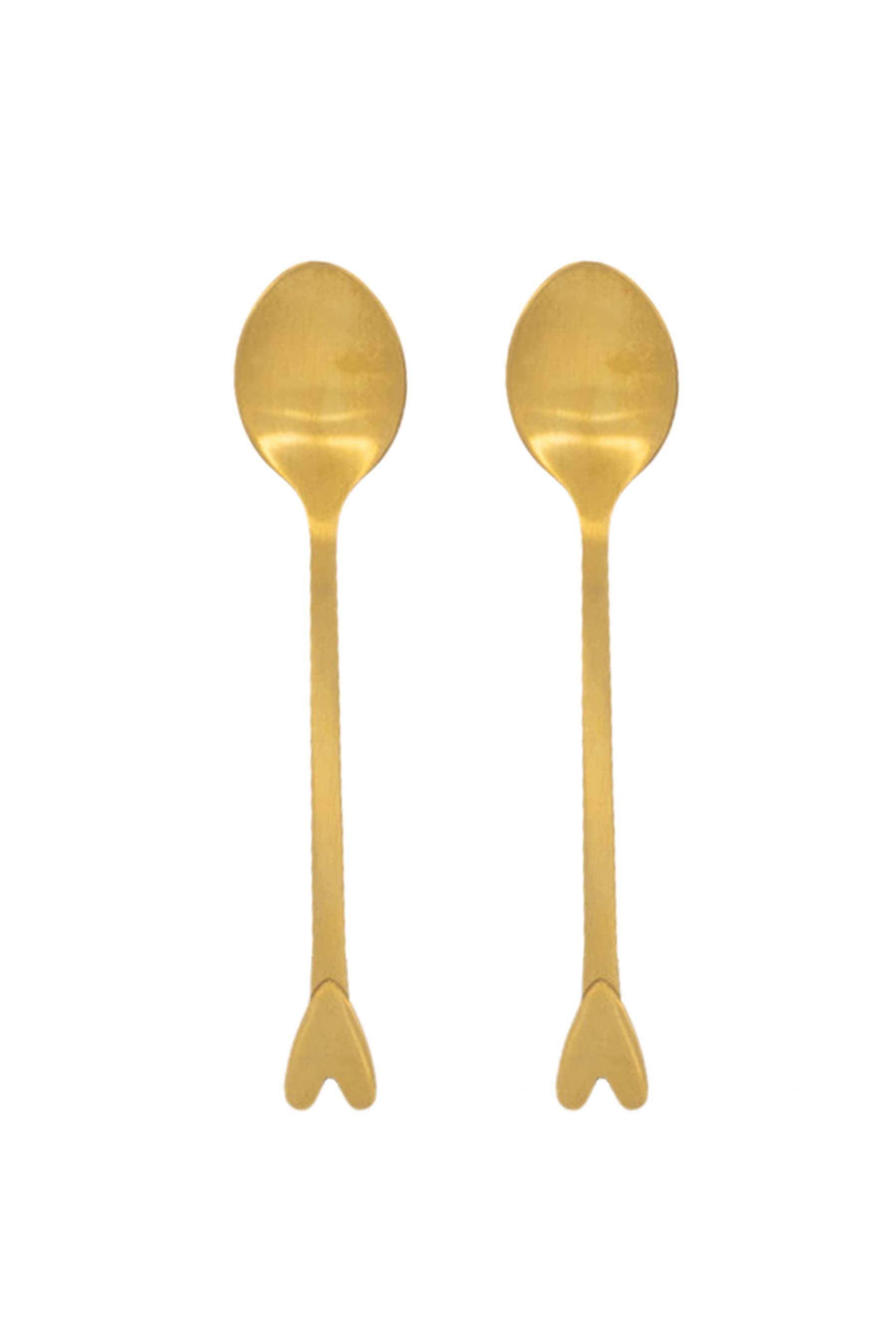 Zusss | Coffee spoons heart set of 2 gold