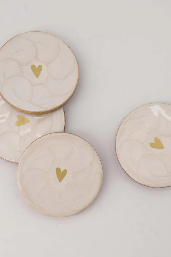 Zusss | Onderzetters parelmoer hartje set 4st