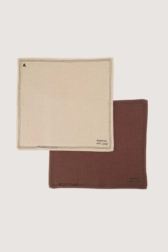 Zusss | Set of 4 dish cloths happiness sand / dark brown