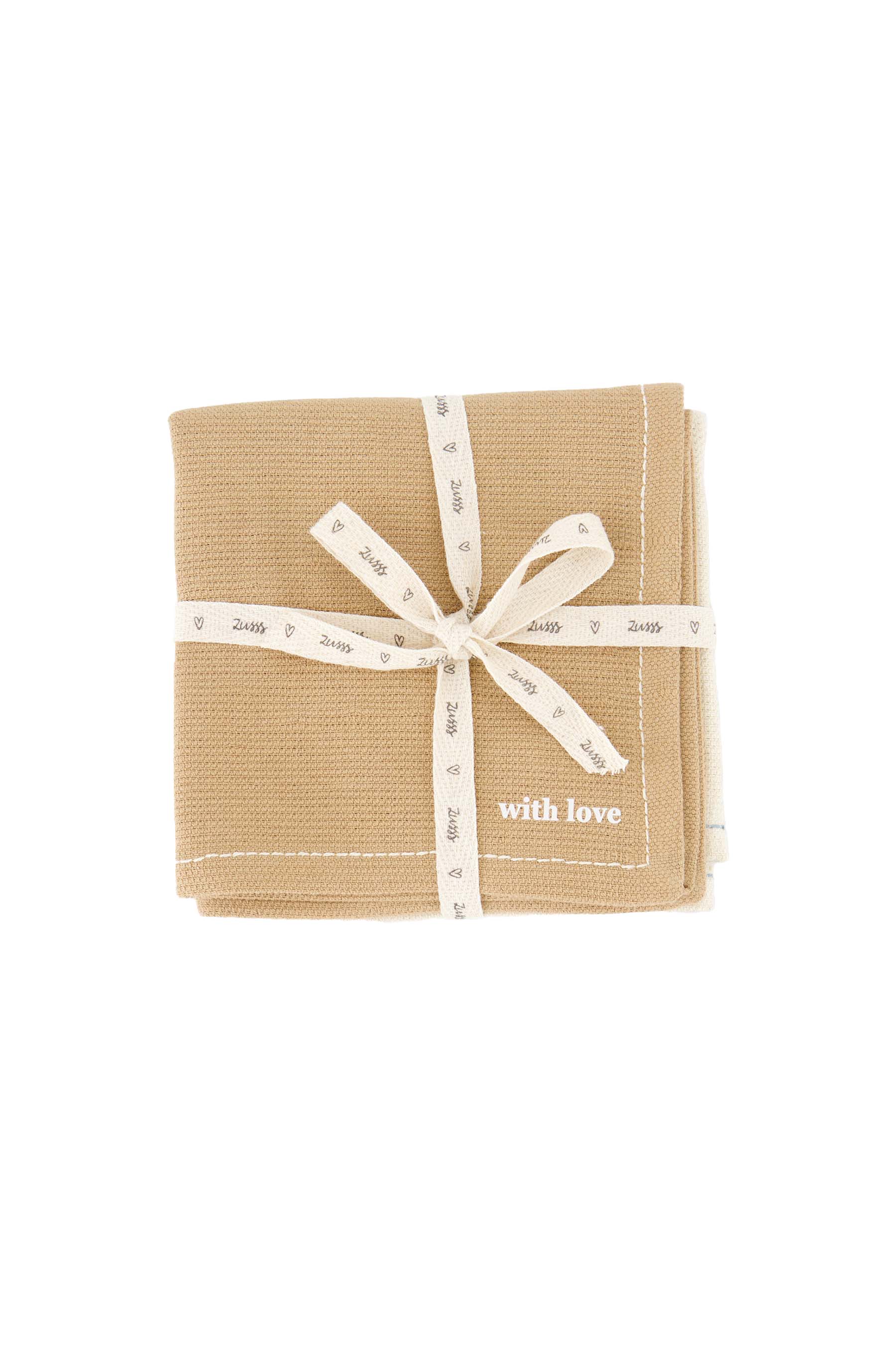 Zusss | Set of 4 dish cloths with love sand / brown