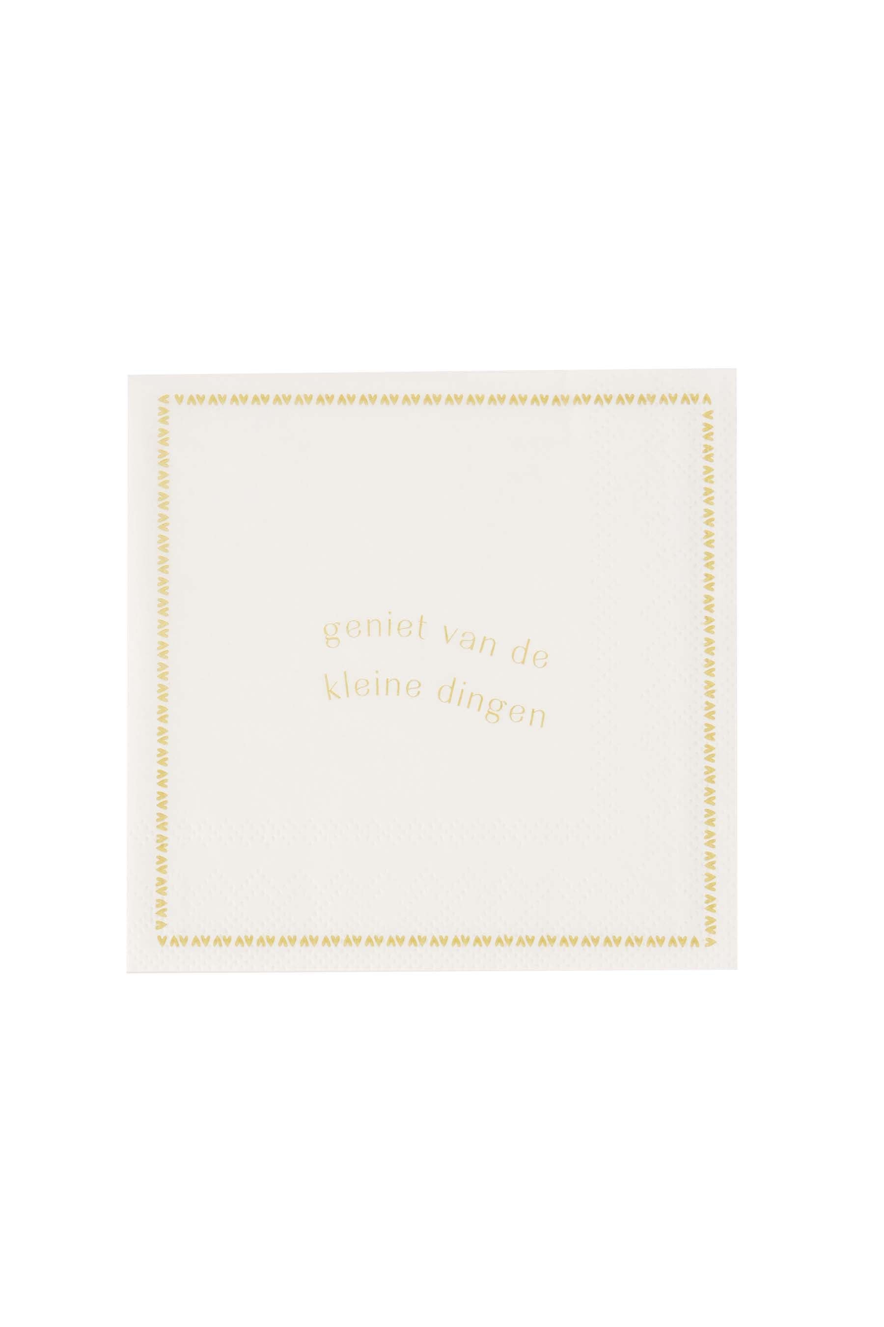 Zusss | Napkins square geniet van de kleine dingen white / ochre