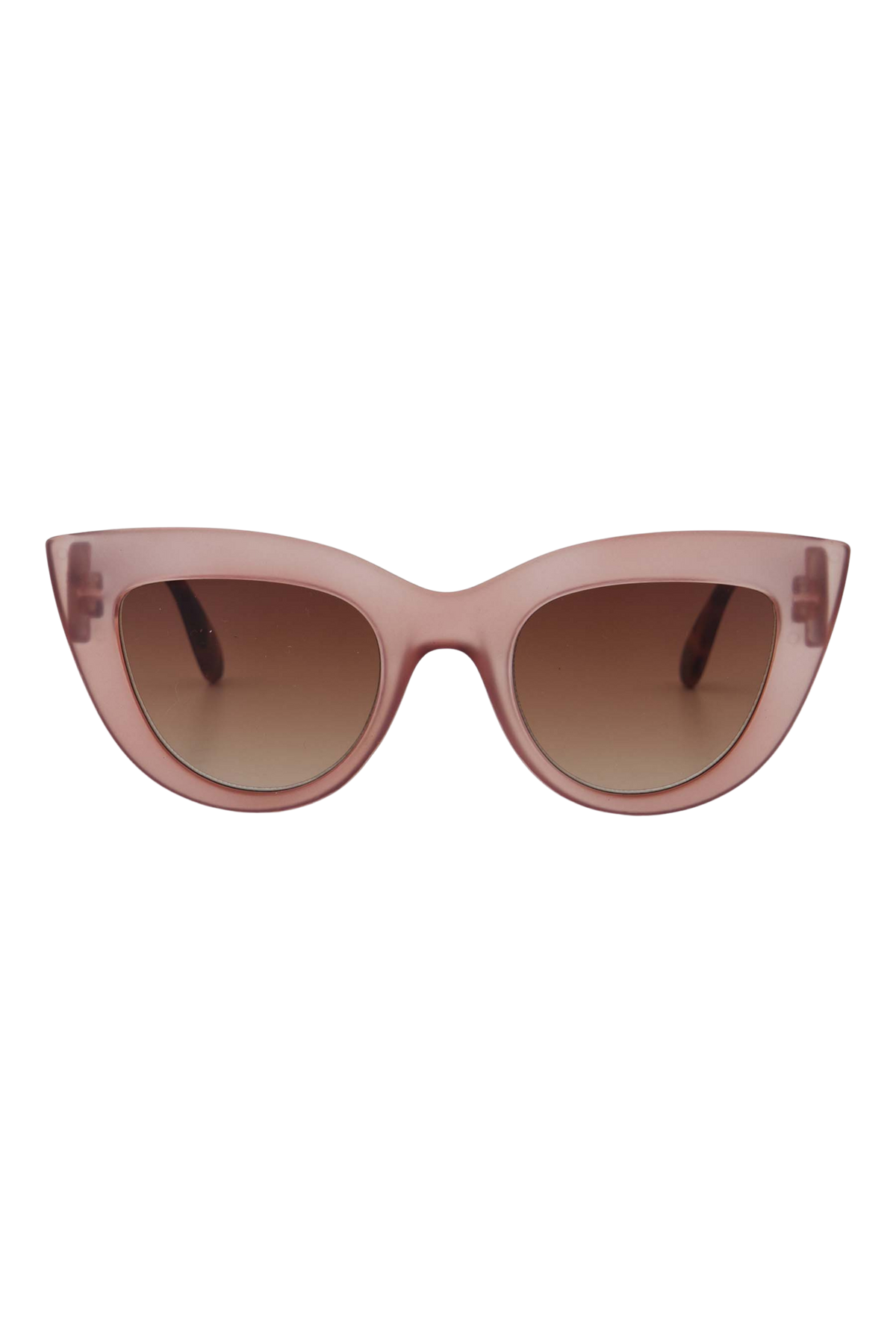 Zusss | Cat eye zonnebril met panterprint details incl koker zacht roze