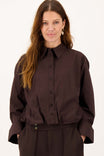 Zusss | Blouse balloon dark choco