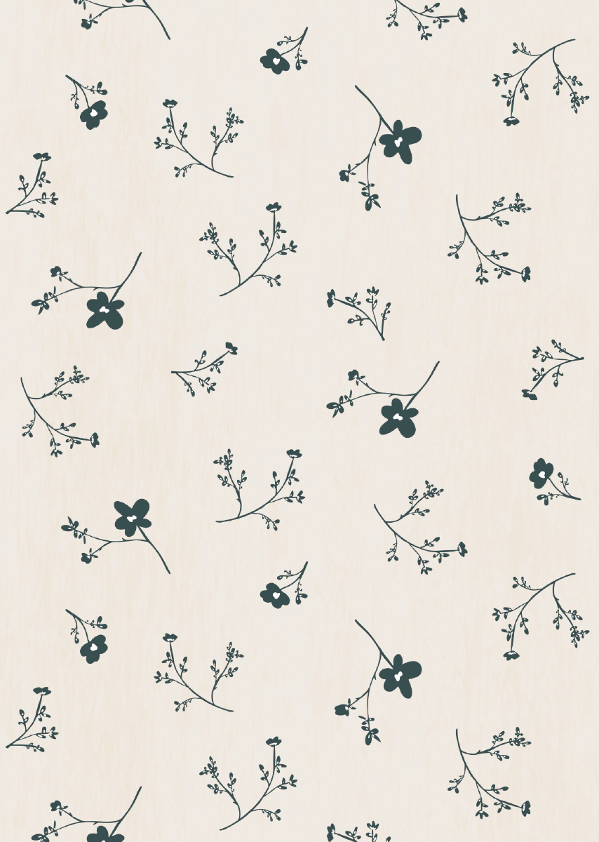 Bibelotte | Behang Bloemenzee groot denimblauw