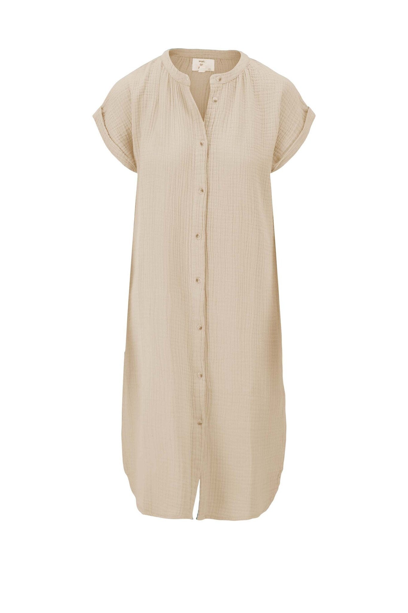 Zusss | Doorknoop jurk mousseline offwhite