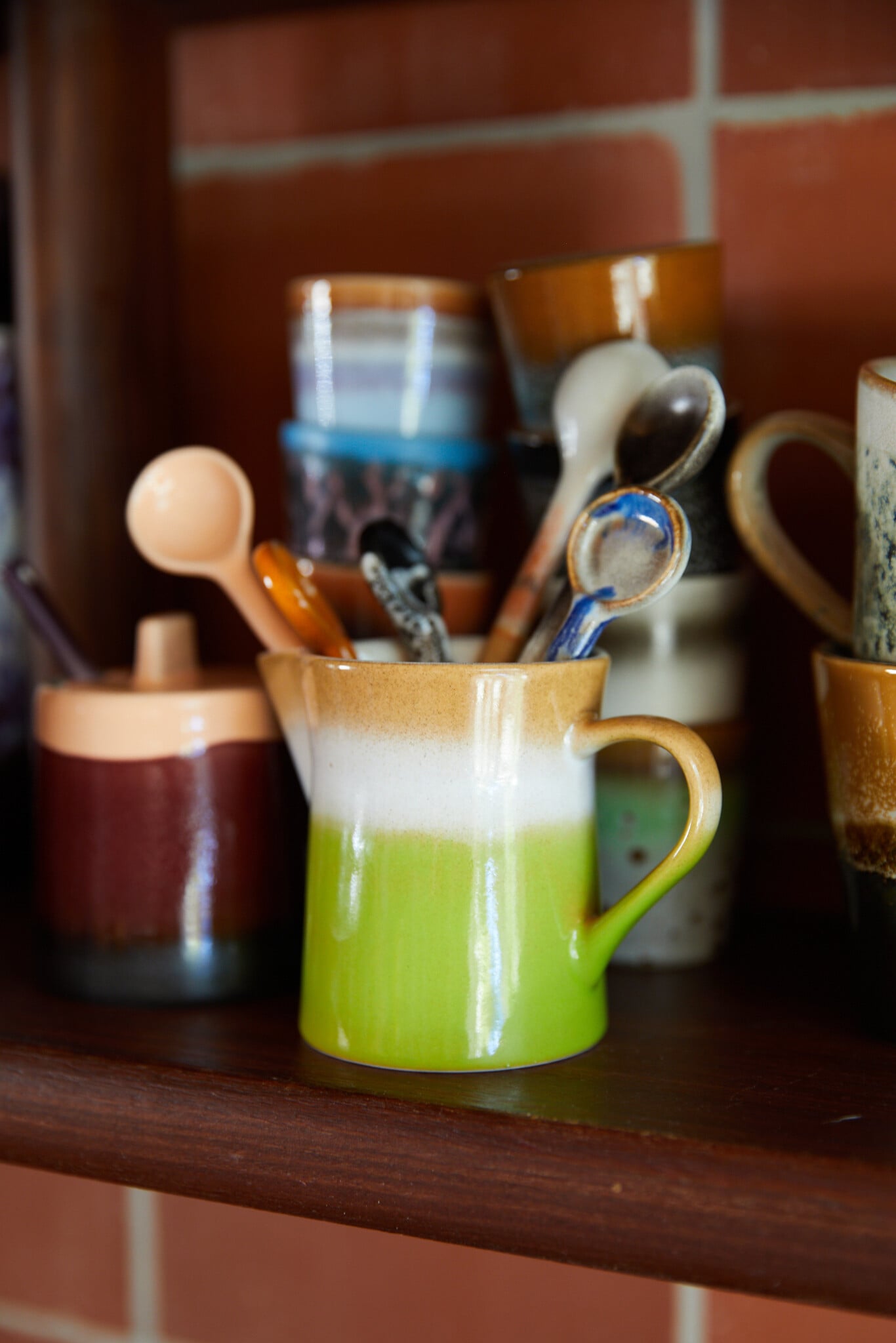 HK Living | 70's servies lepels M force set van 4