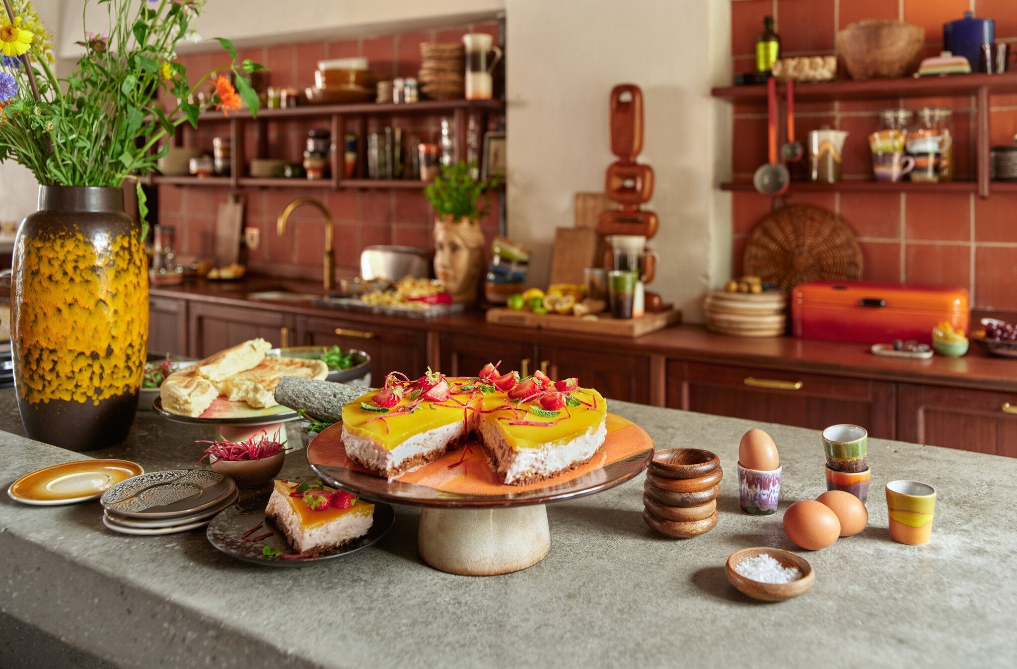 HK Living | 70's servies Eierdopjes Island set4