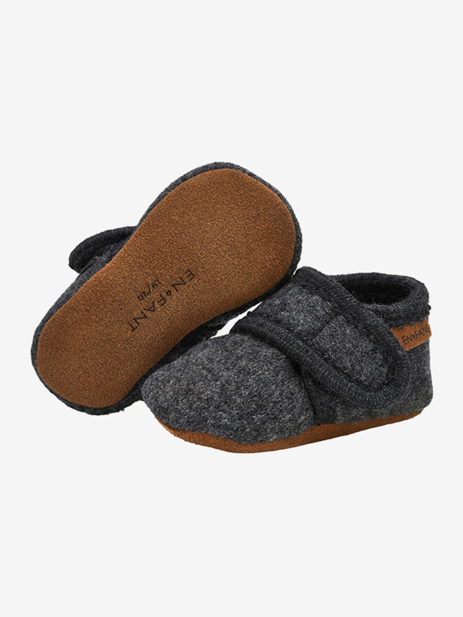 Enfant | Sloffen wol dark grey melange