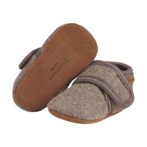 Enfant | Slofjes wol walnut