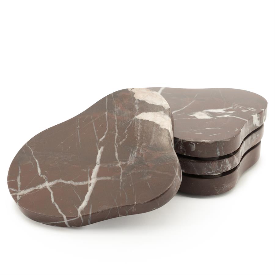 By Boo | Onderzetters marmer Rosso Set van 4
