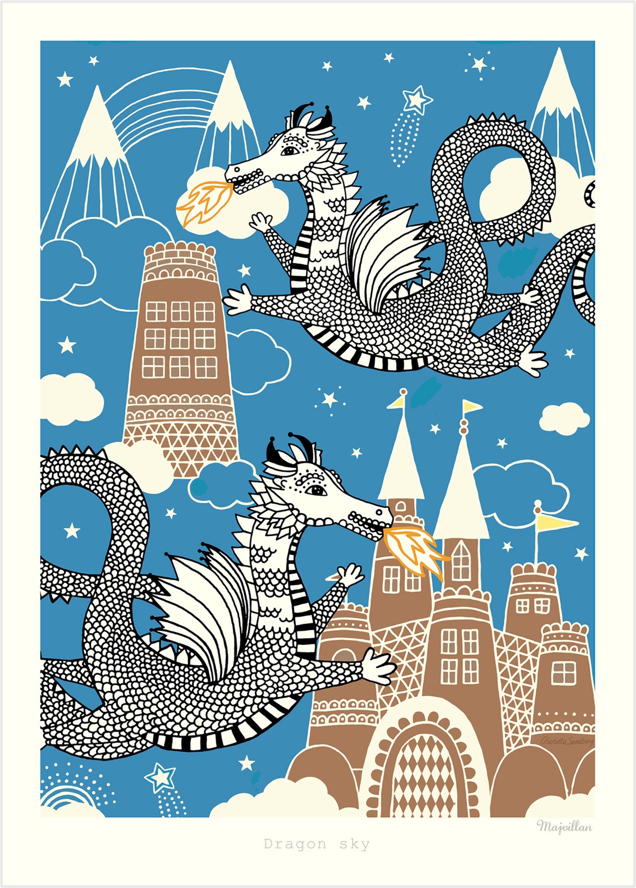 Majvillan | Poster Dragon sky 50x70cm