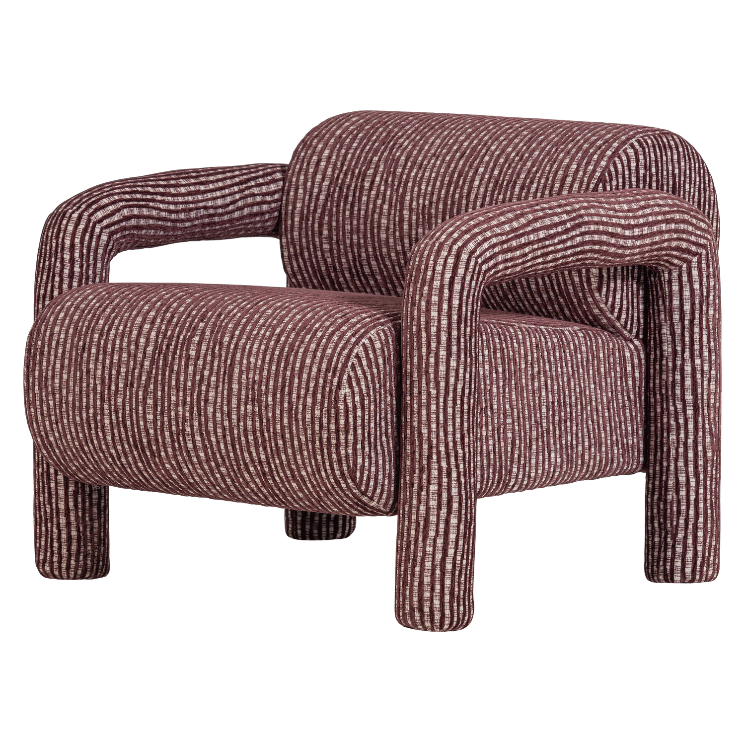 Woood | Fauteuil Lenny met dessin bordeauxrood